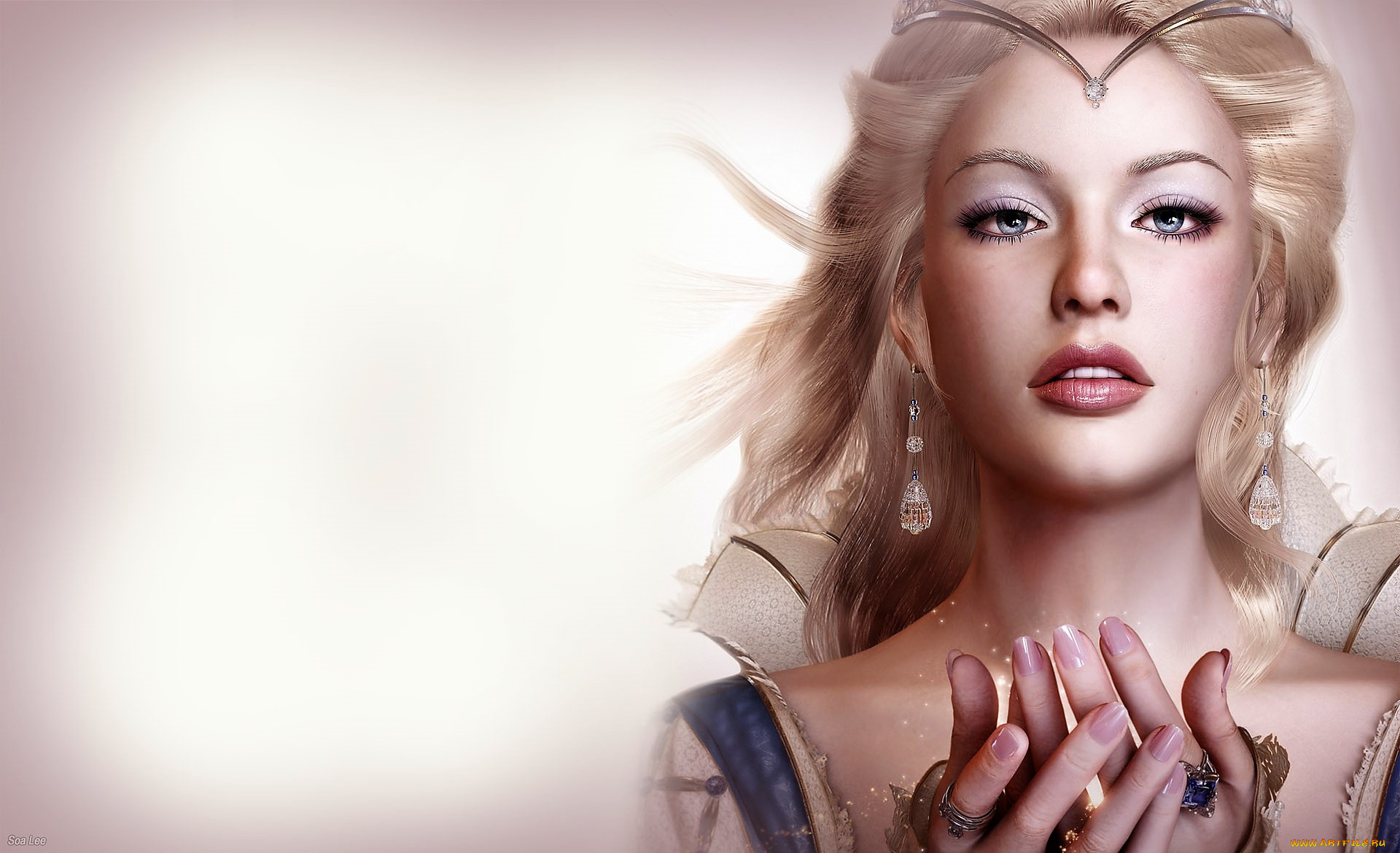 фэнтези, девушки, девушка, лицо, украшения