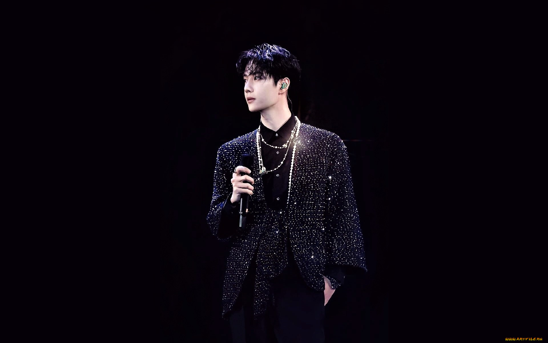 мужчины, wang, yi, bo, актер, певец, микрофон