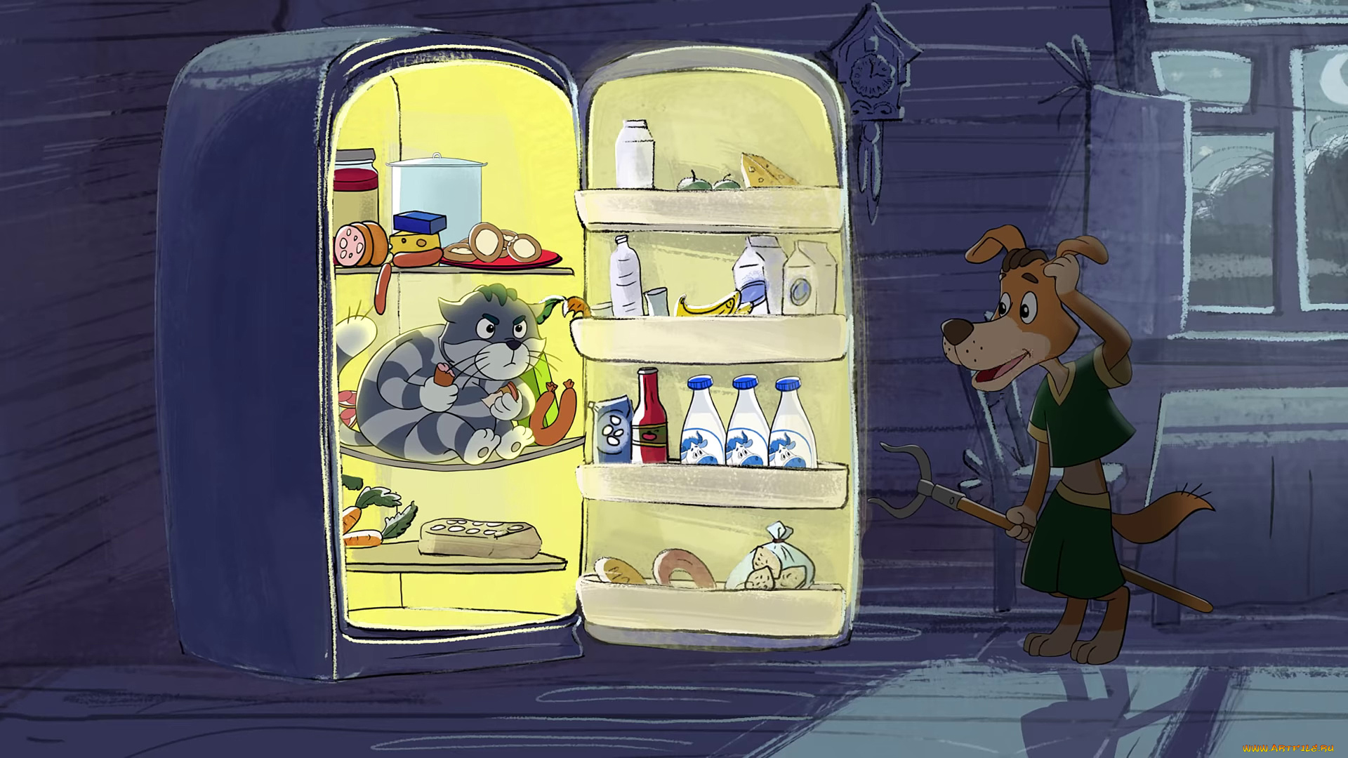 мультфильмы, трое, из, простоквашино, простоквашино