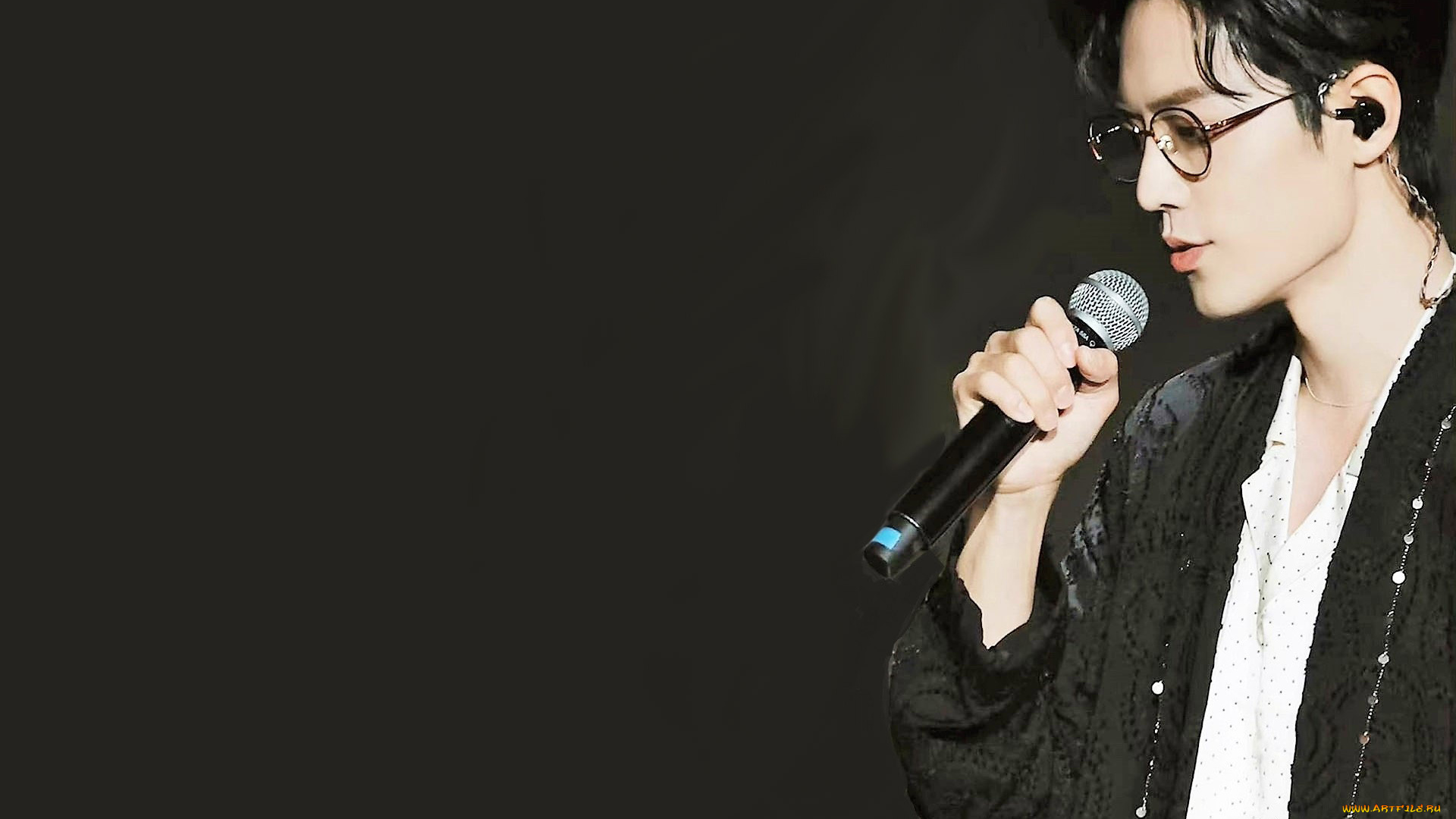 мужчины, xiao, zhan, актер, очки, микрофон