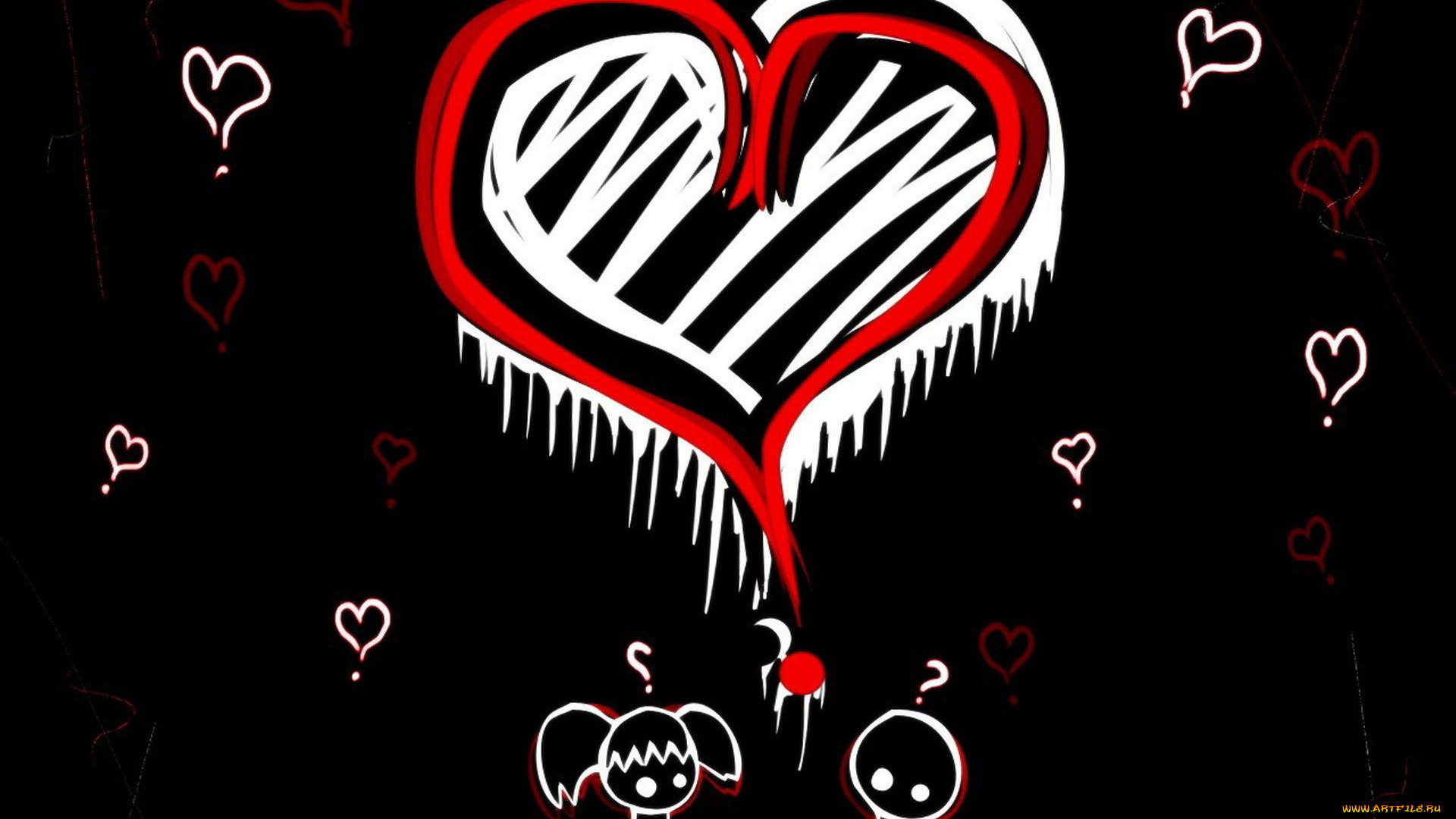 векторная, графика, сердечки, , hearts, сердечки, человечки