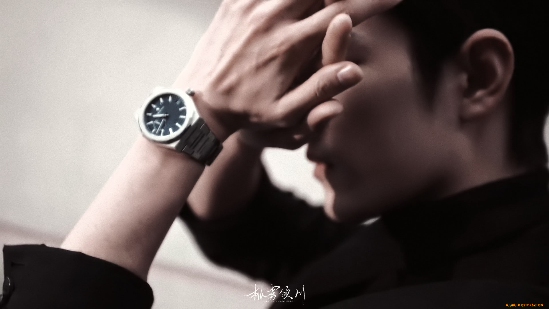 мужчины, xiao, zhan, актер, лицо, часы