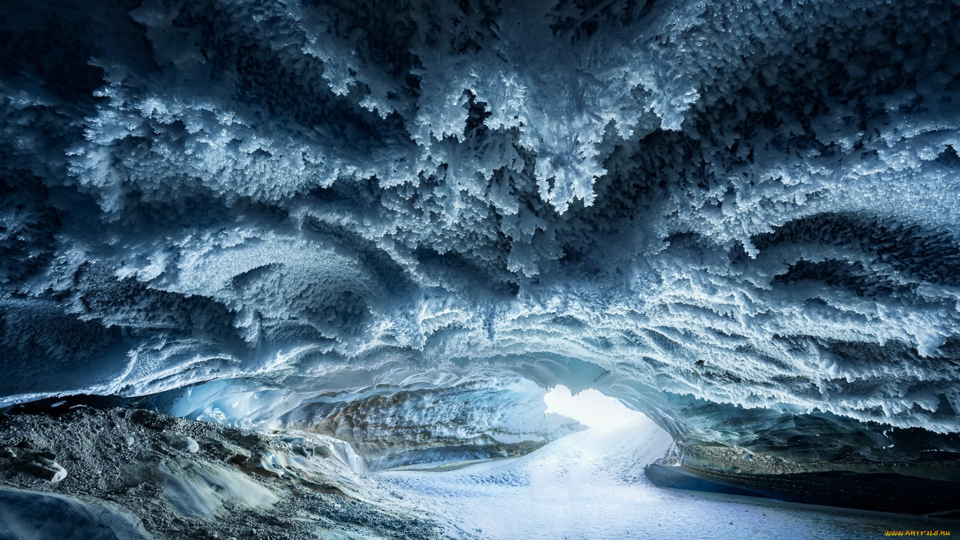 природа, айсберги, и, ледники, иней