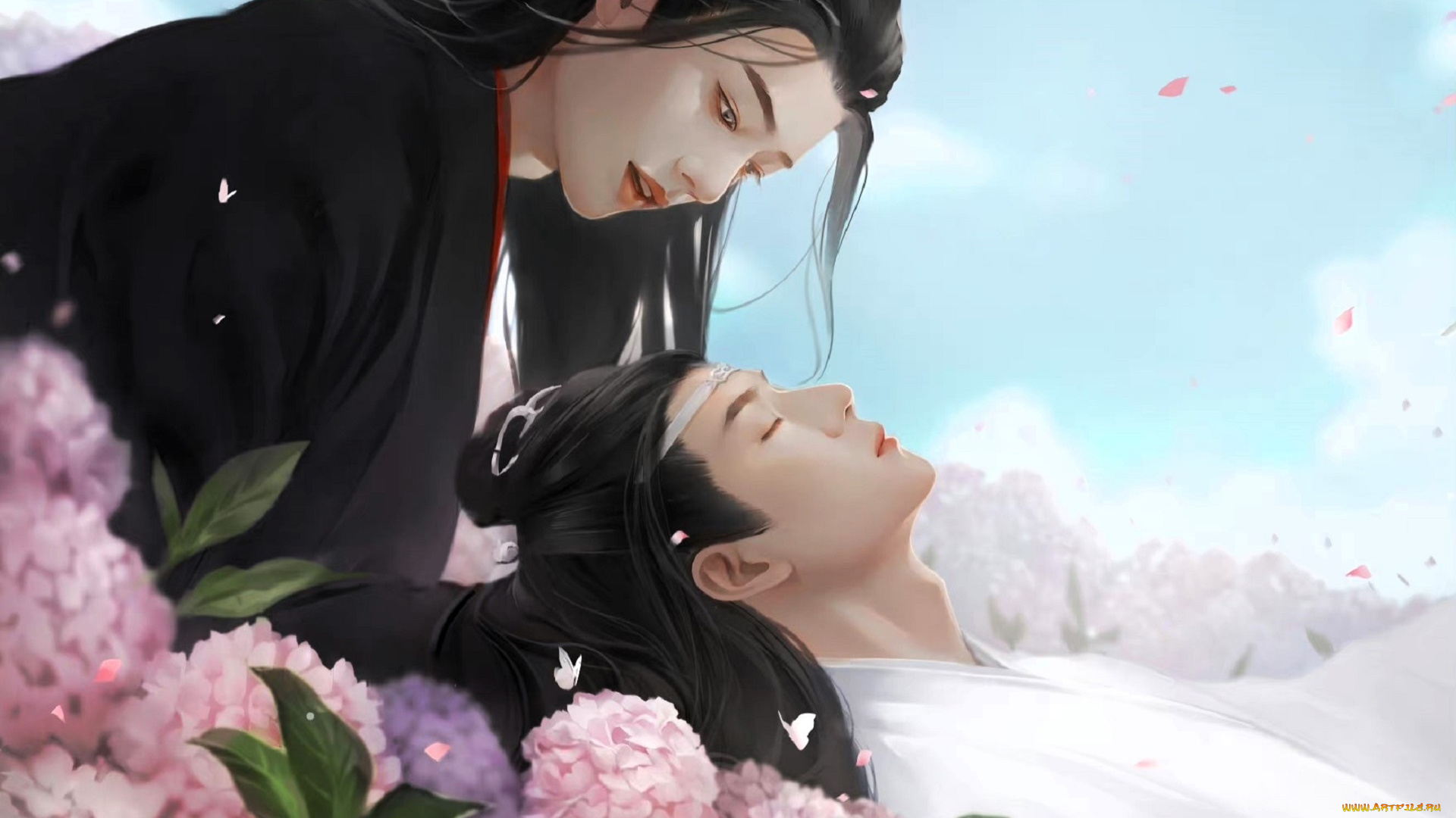 рисованное, кино, , мультфильмы, вэй, усянь, лань, ванцзи, цветы