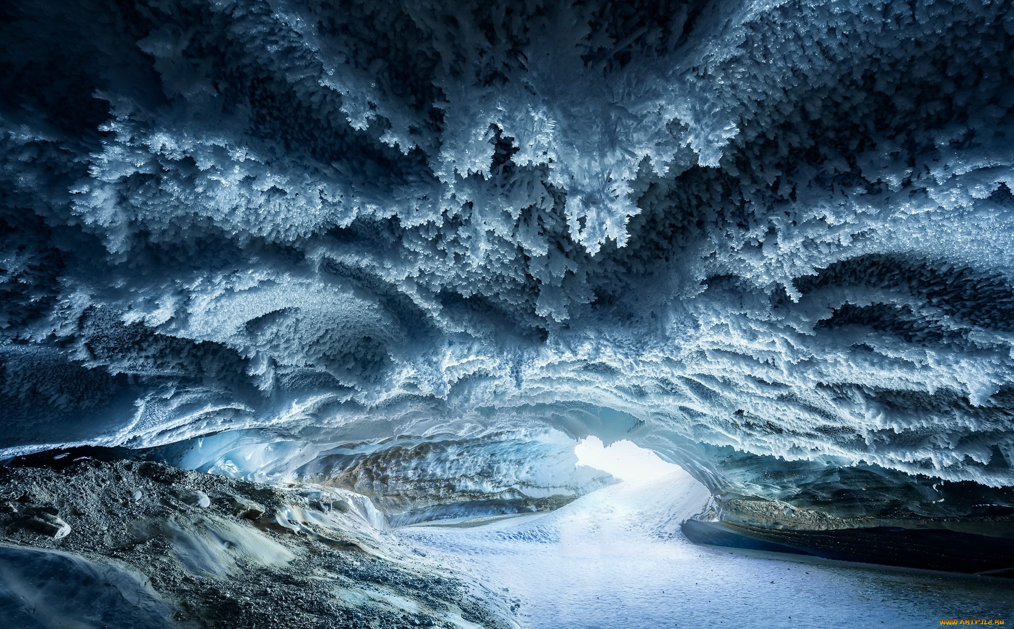 природа, айсберги, и, ледники, иней