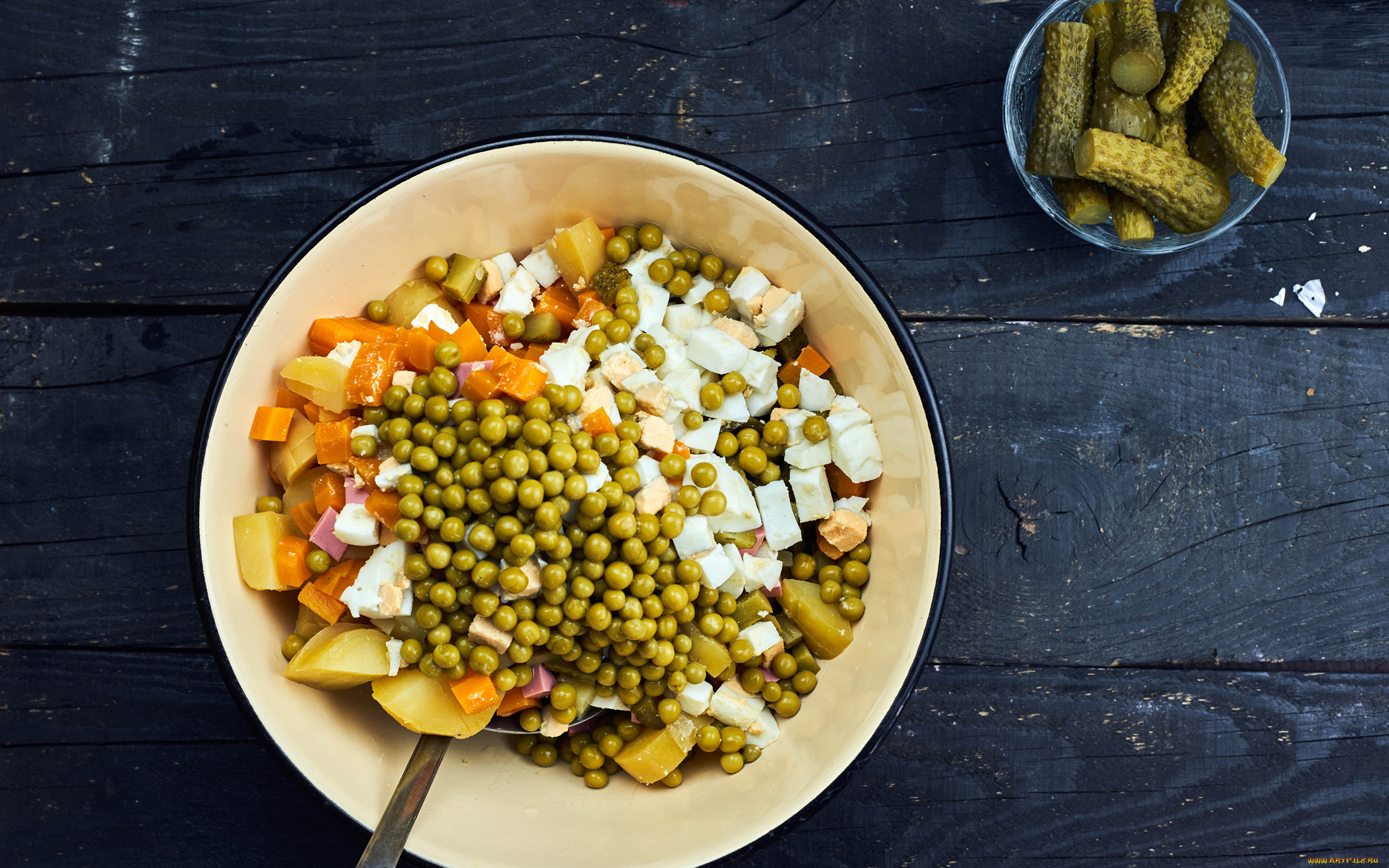 еда, салаты, , закуски, маринованные, огурчики, салат, горошек, зеленый