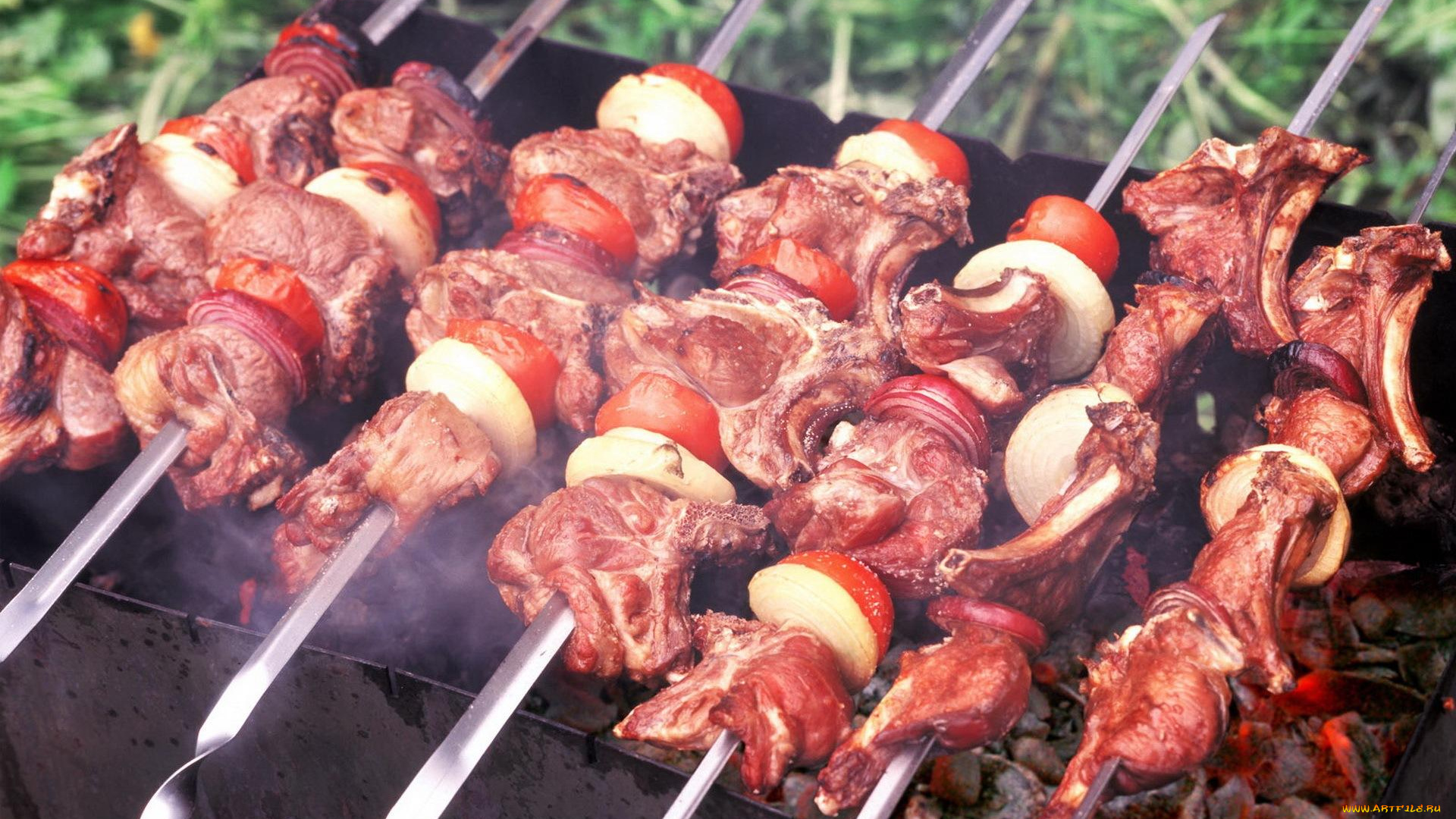 еда, шашлык