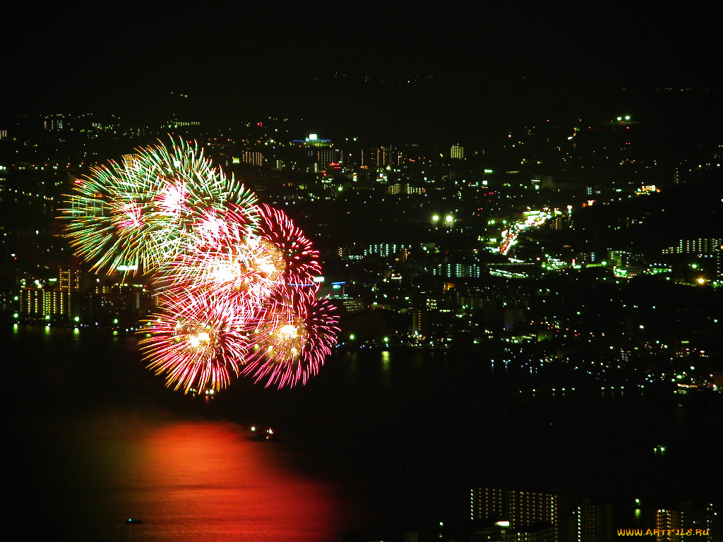 разное, салюты, фейерверки
