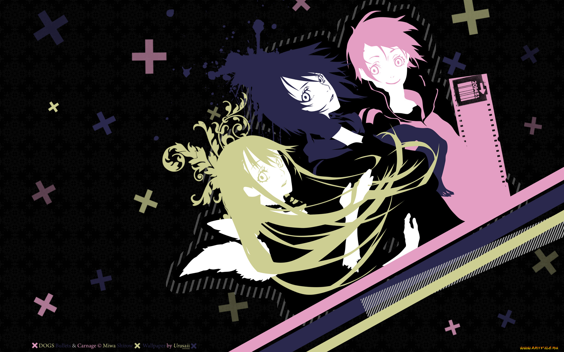 аниме, dogs, bullets, carnage