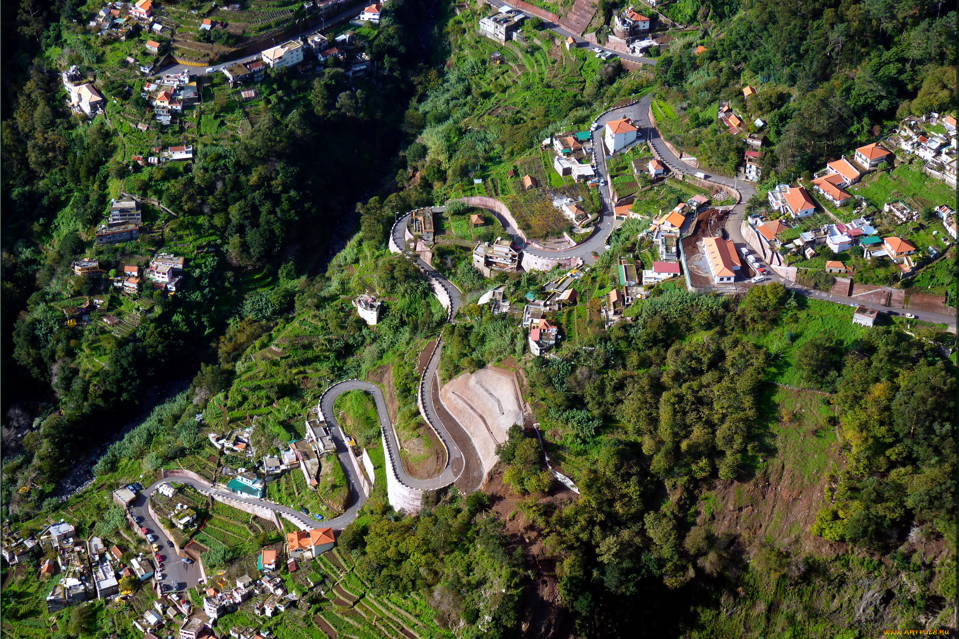 города, панорамы, фон, графика, узор, рисунок, тёмный, остров, madeira