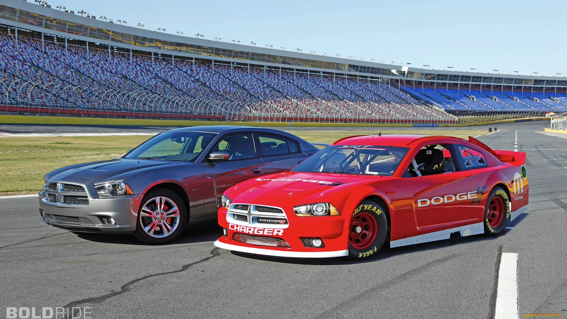 автомобили, dodge, иней, деревья, река, снег, nascar