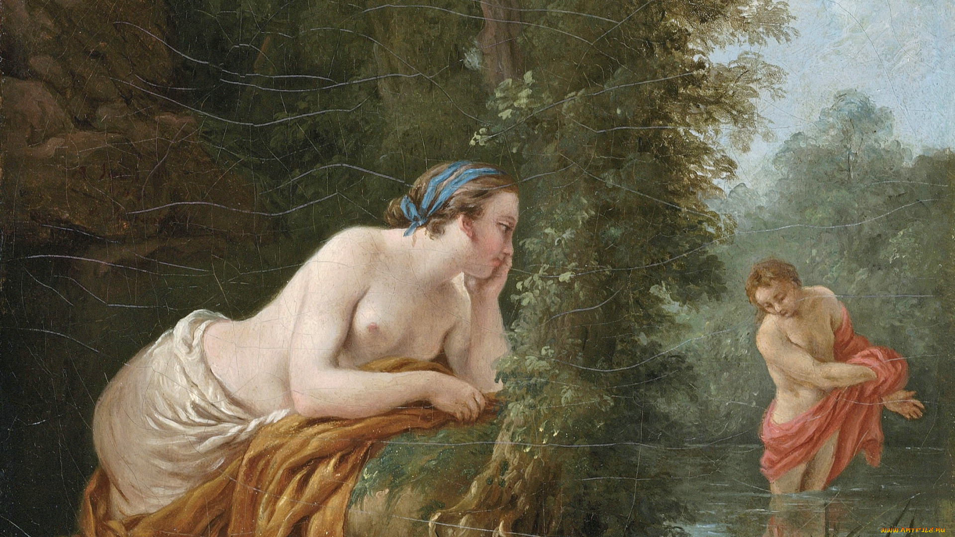 echo, and, narcissus, рисованные, louis, jean, francois, lagrenee, ubuntu, linux, розовый, эхо, нарцисс