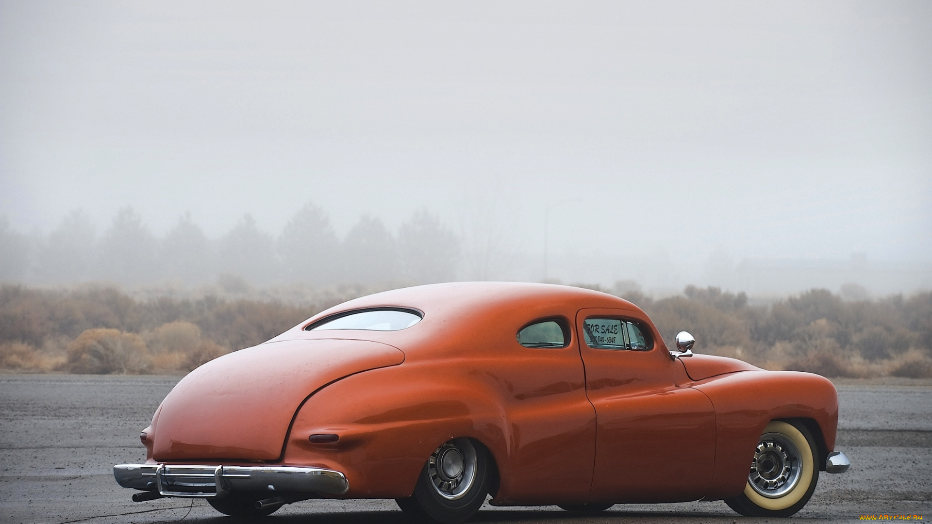 ford, custom, coupe, by, jack, stewart, автомобили, роща, березы, осень