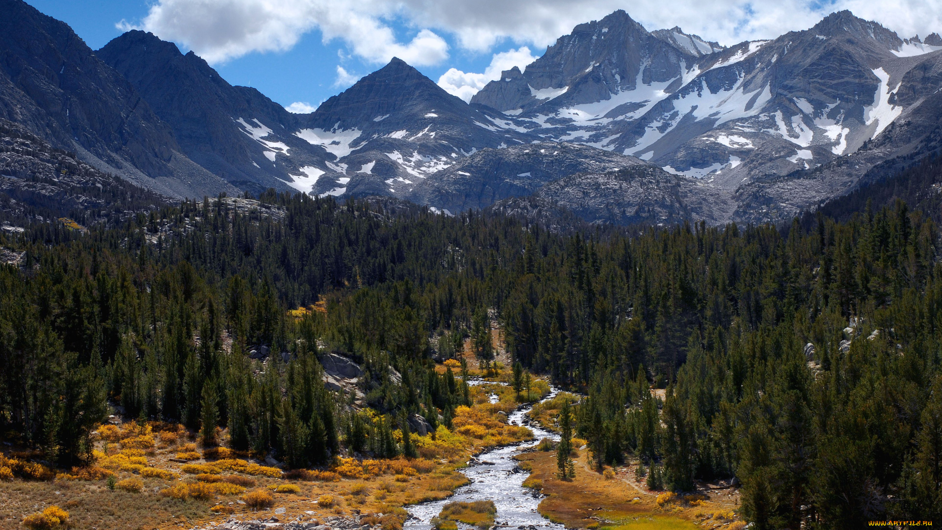 природа, горы, лес, река, деревья, пейзаж