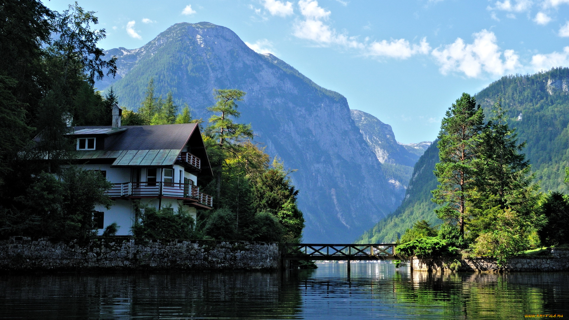 природа, парк, австрия, озеро, hallstatt