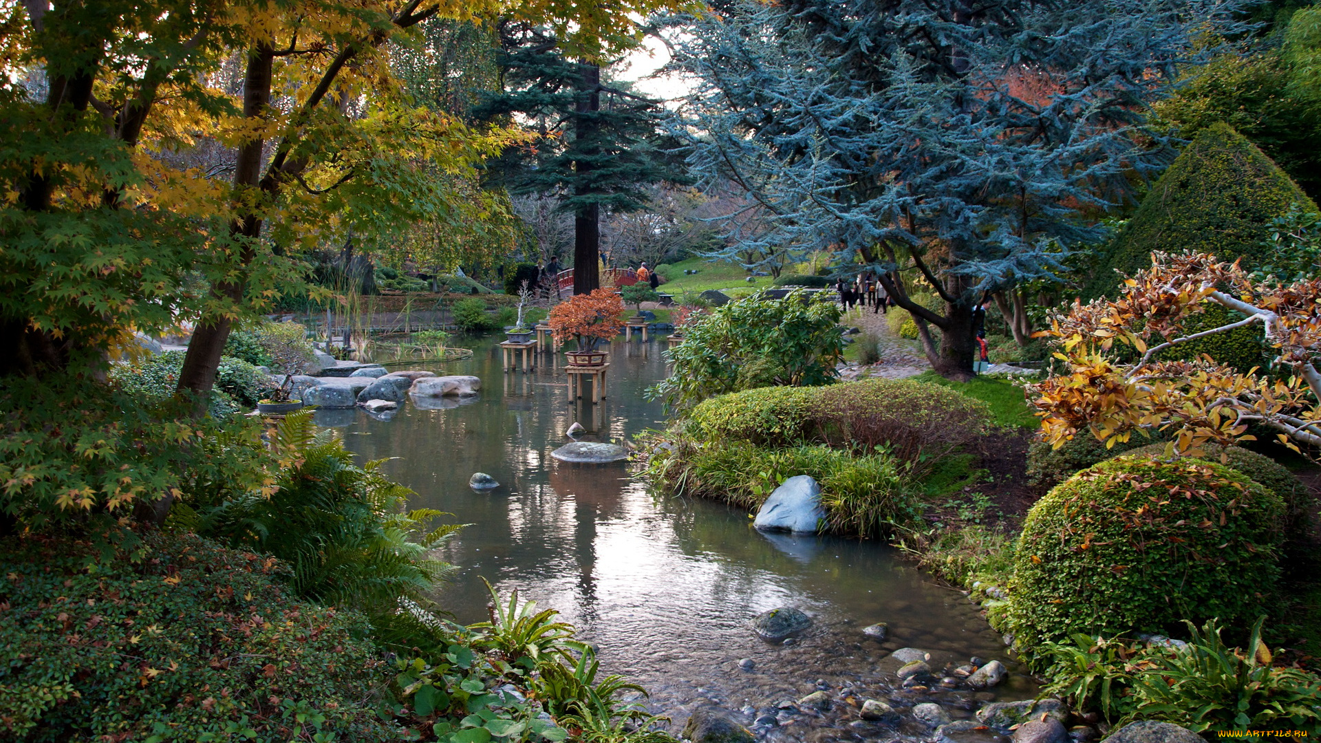 природа, парк, Японский, сад, альберта, кана, франция, париж