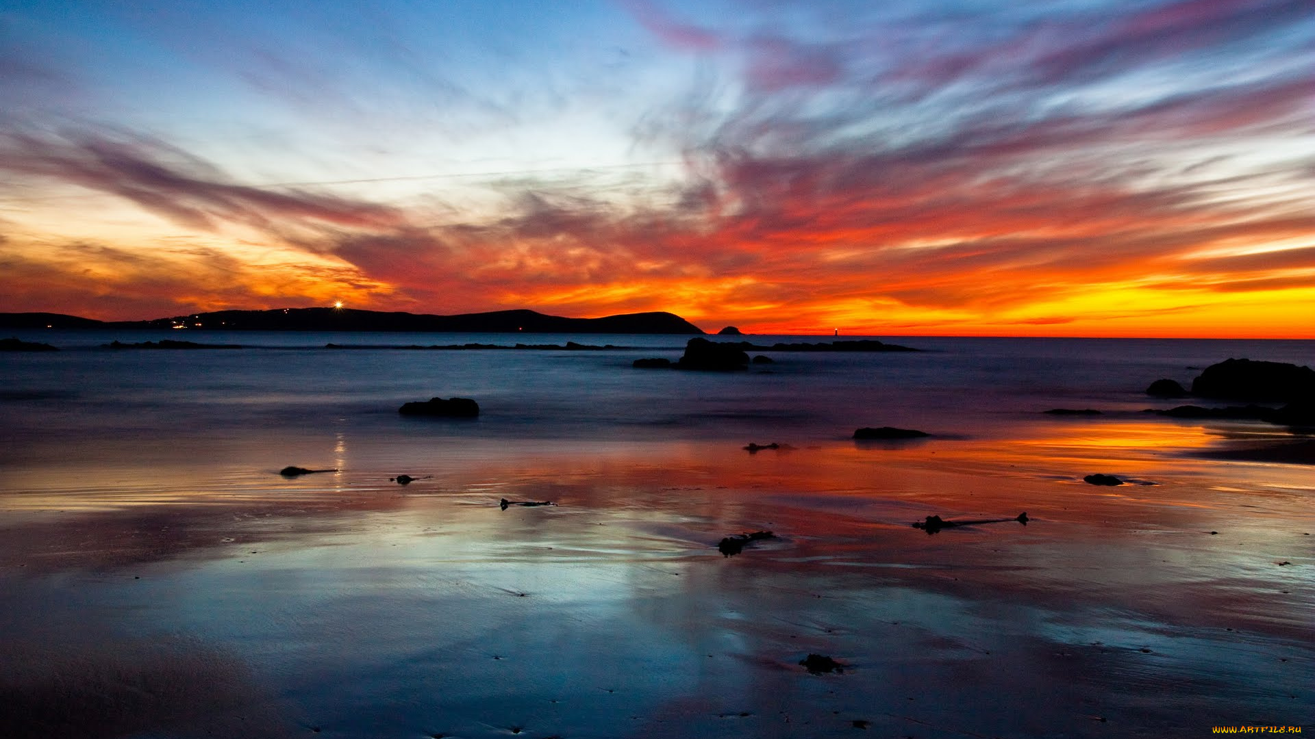 природа, побережье, sunset