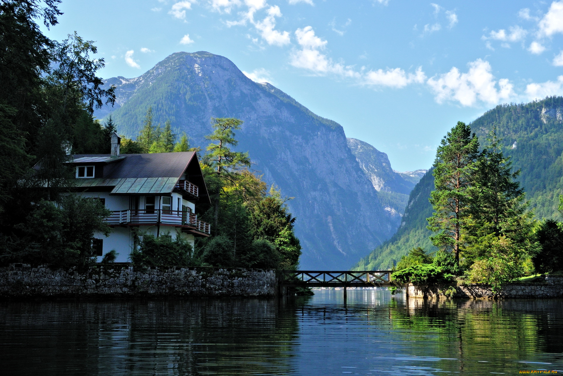 природа, парк, австрия, озеро, hallstatt