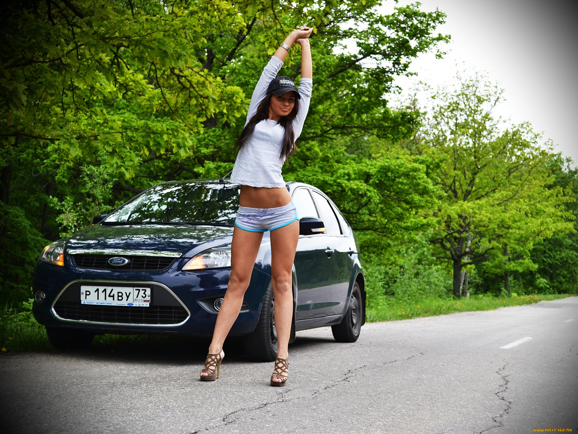 автомобили, авто, девушками, швартовка, вода