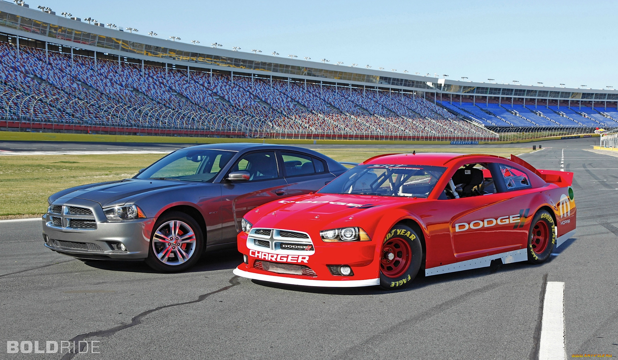 автомобили, dodge, иней, деревья, река, снег, nascar