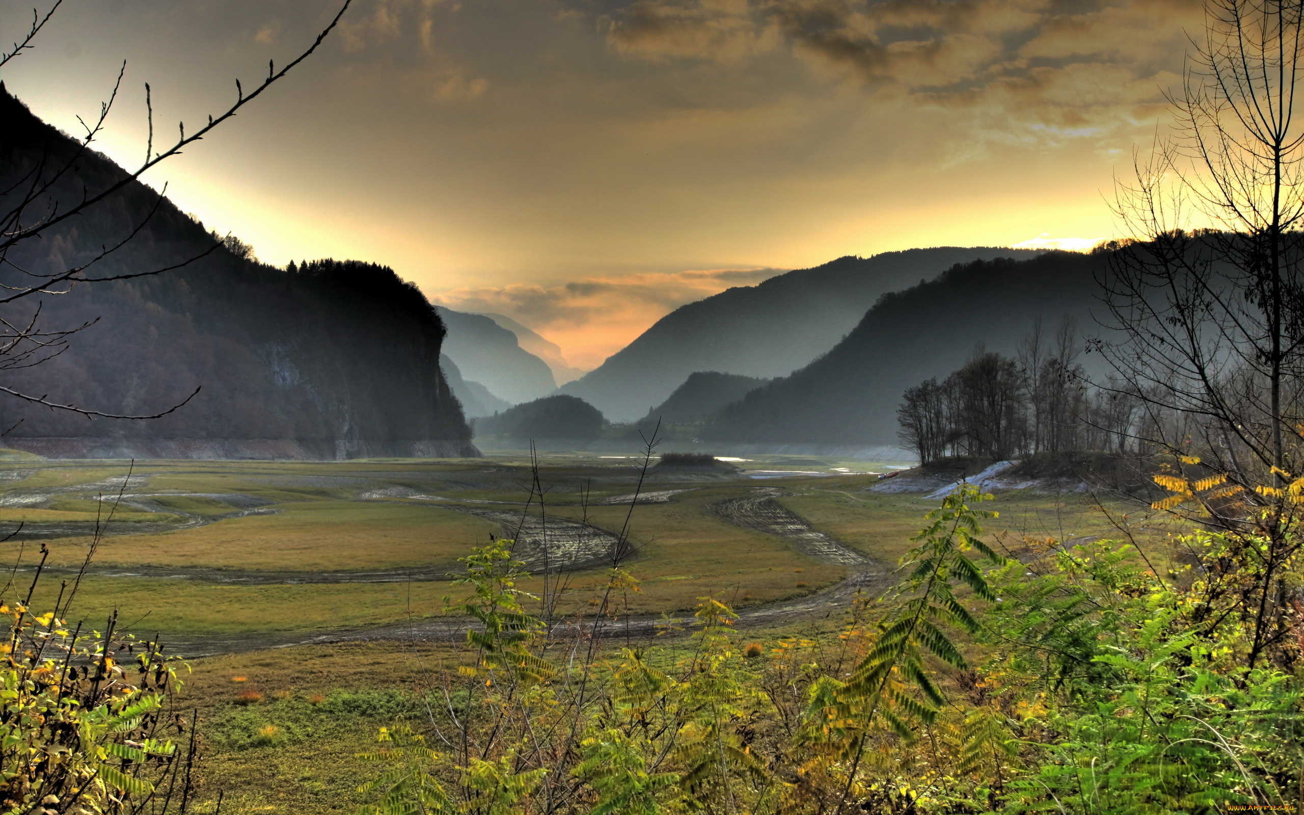 природа, горы, долина, пейзаж