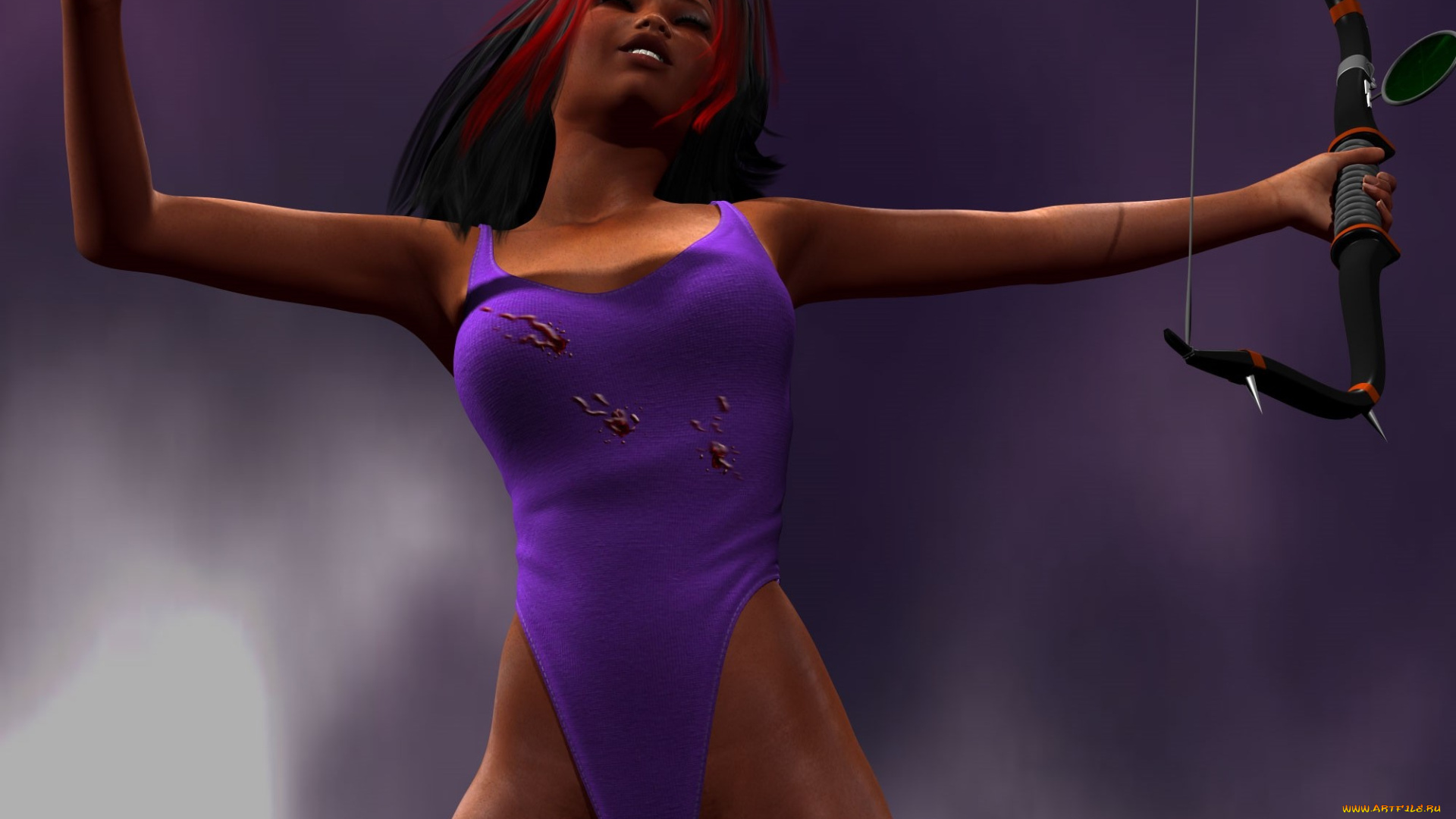 3д, графика, people, люди, девушка, лук