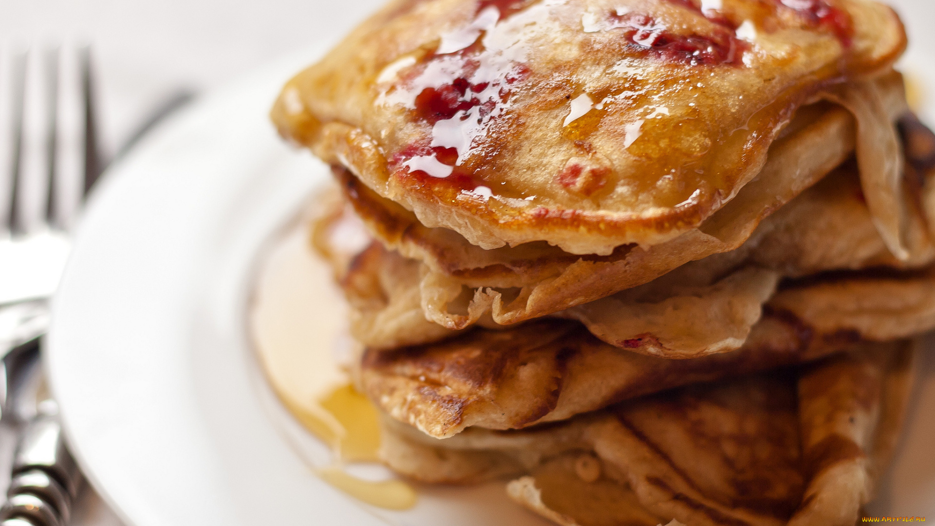 еда, блины, оладьи, мёд, блинчики