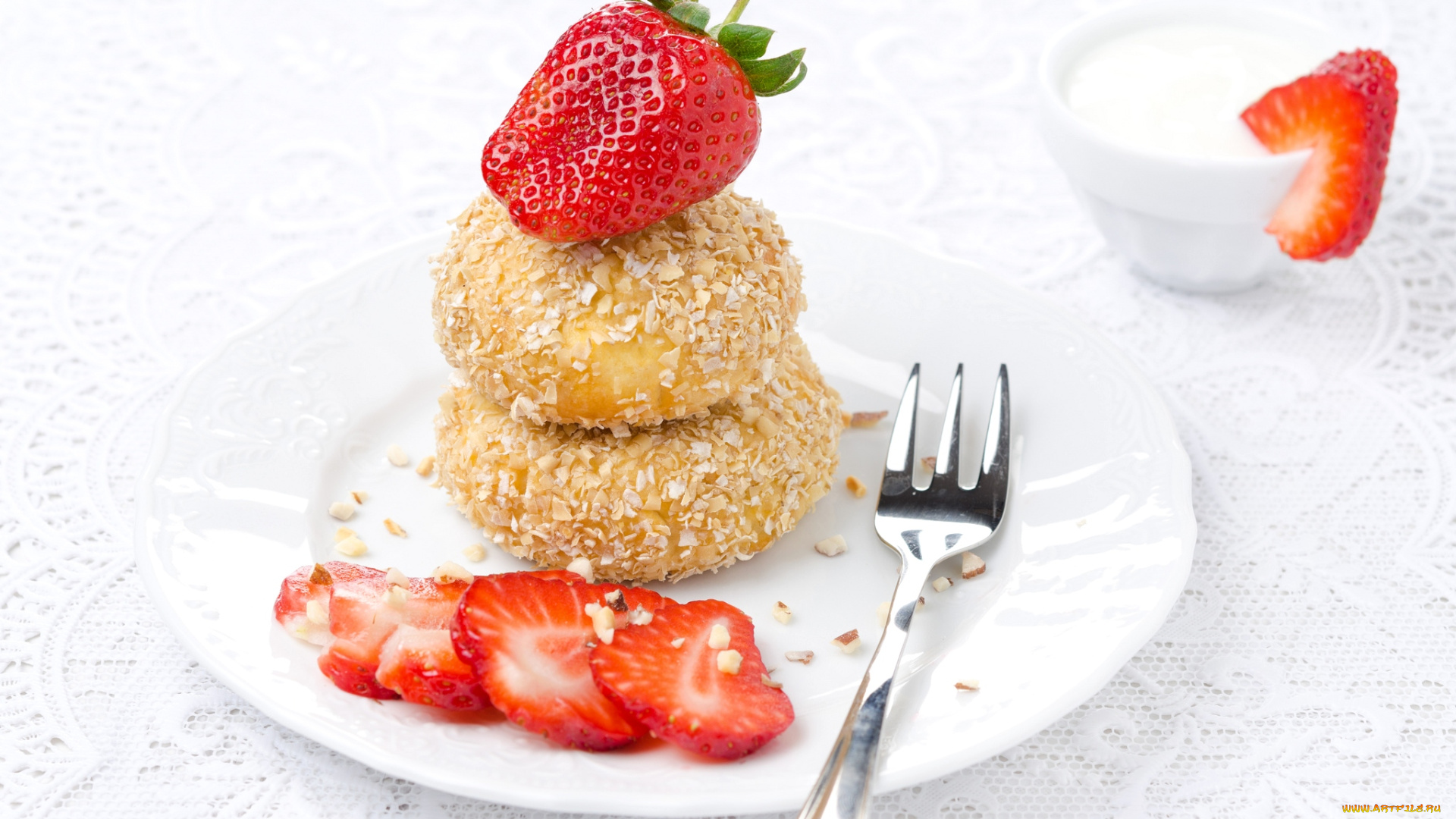 еда, мороженое, десерты, клубника, сырники