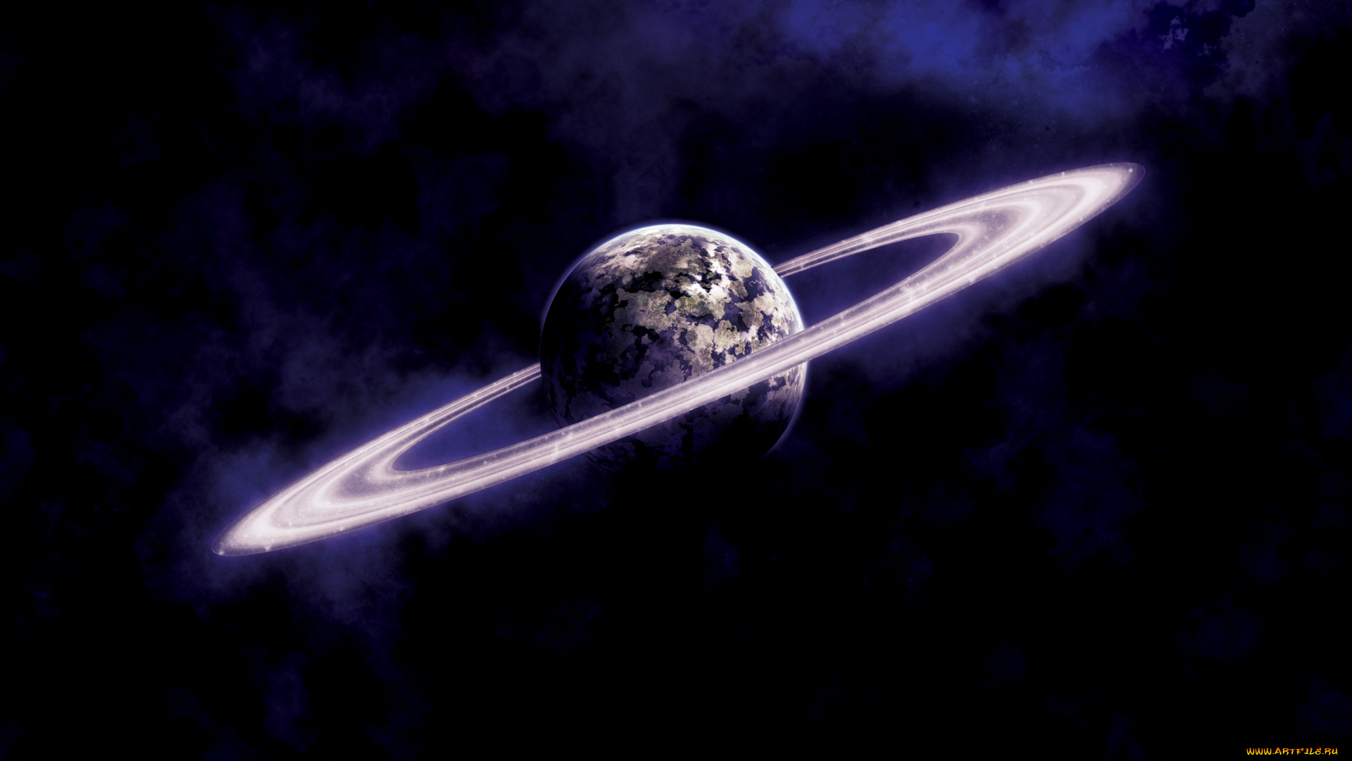 космос, арт, кольца, планета