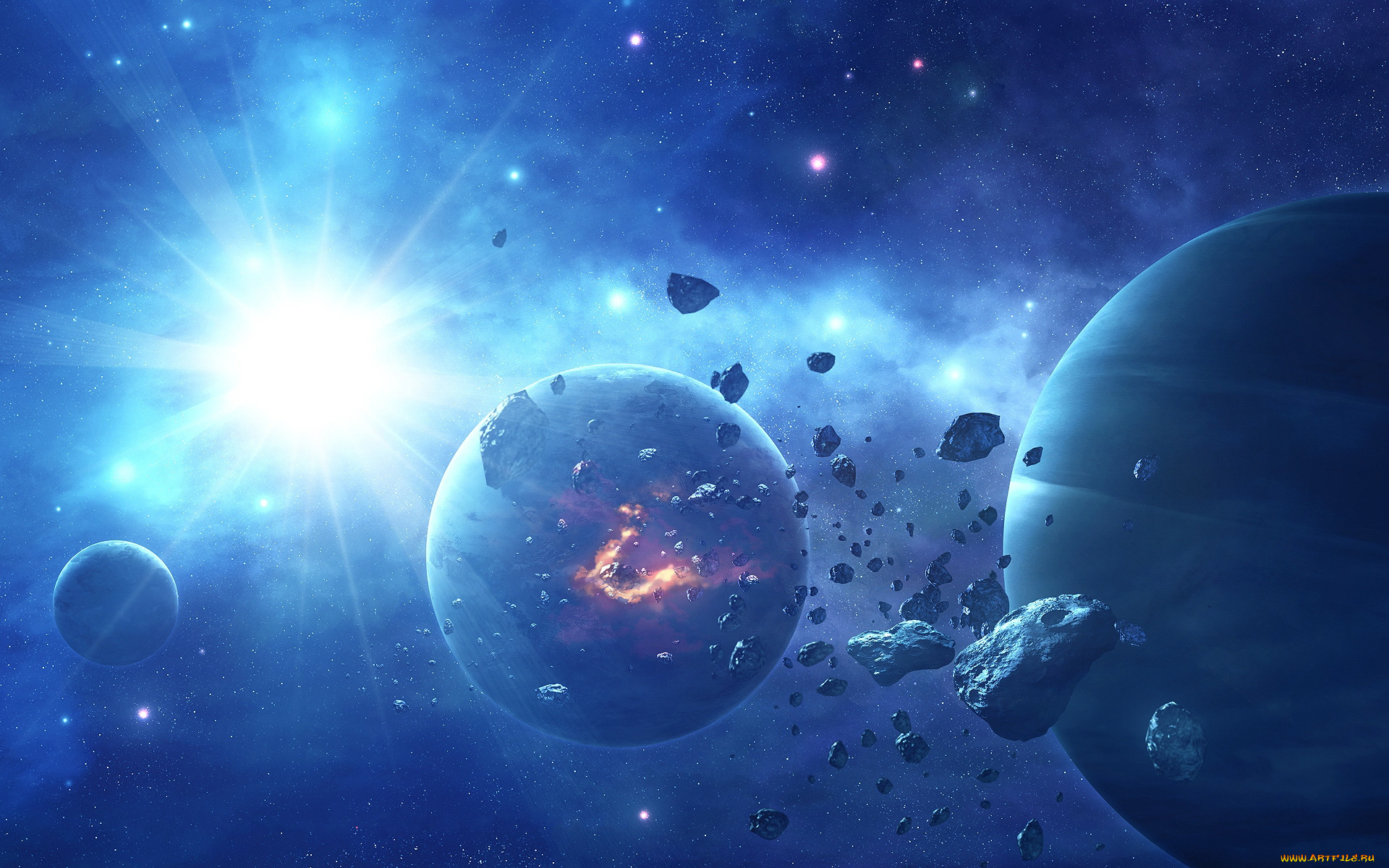космос, арт, планеты