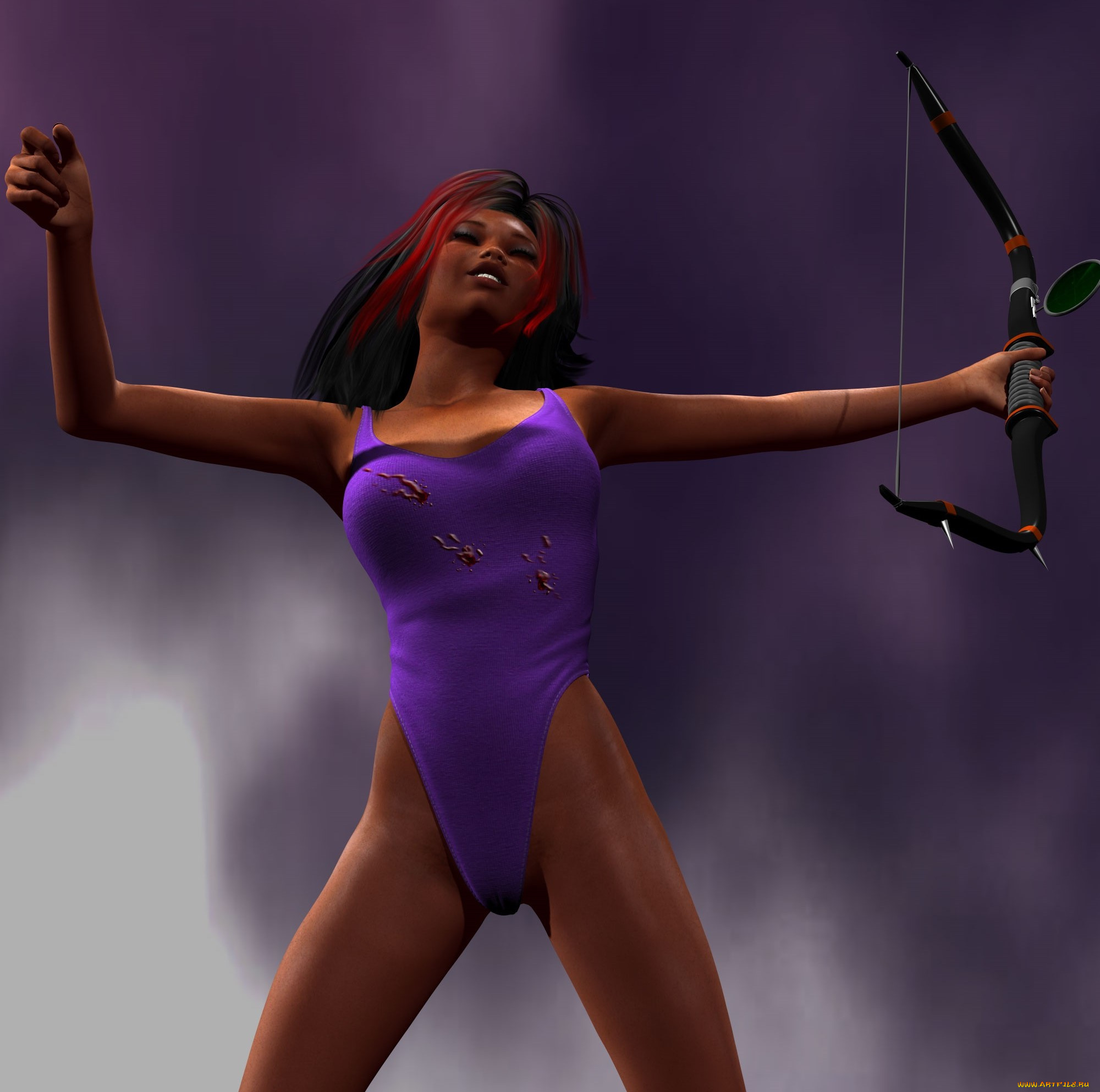 3д, графика, people, люди, девушка, лук