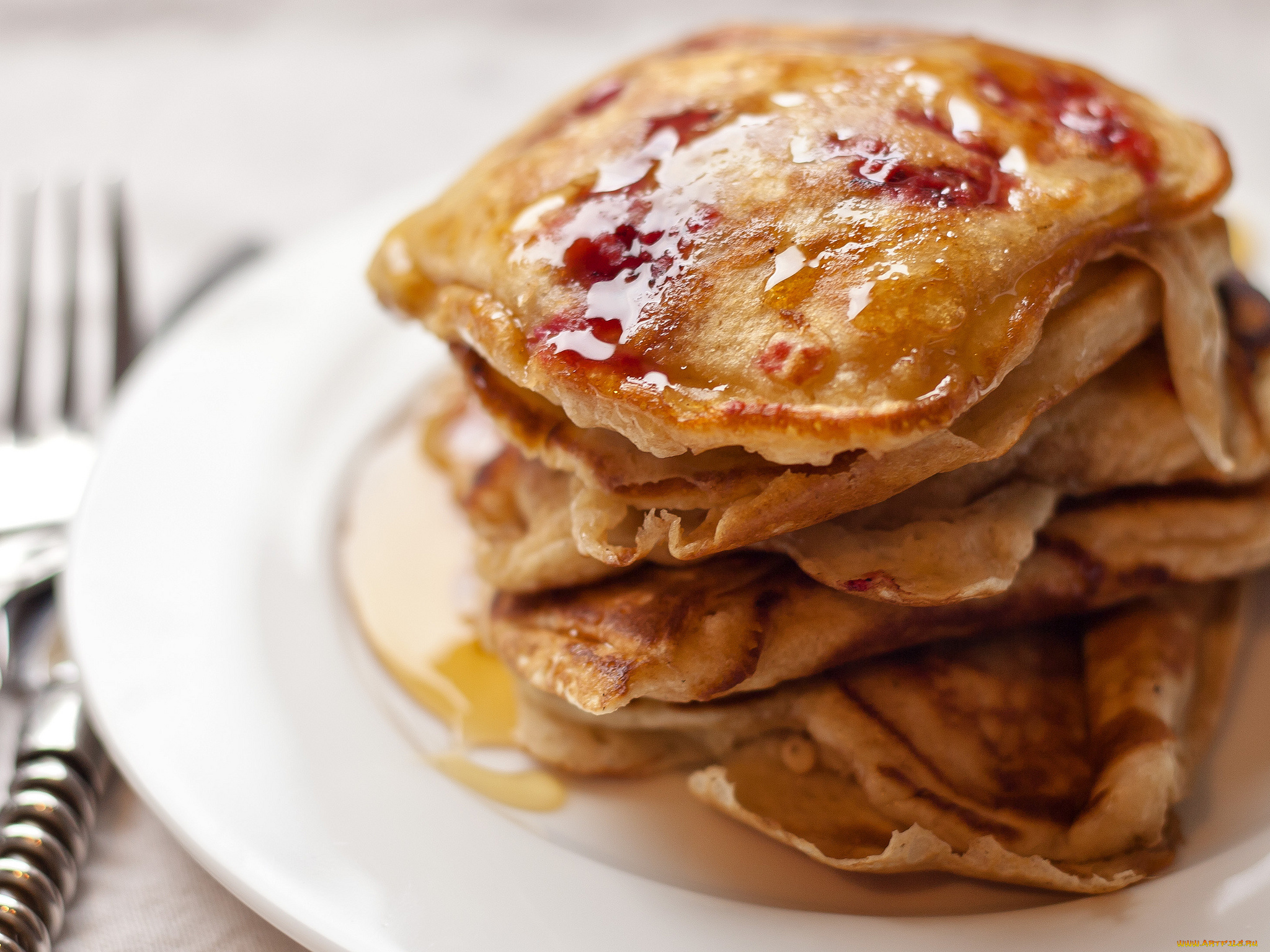 еда, блины, оладьи, мёд, блинчики