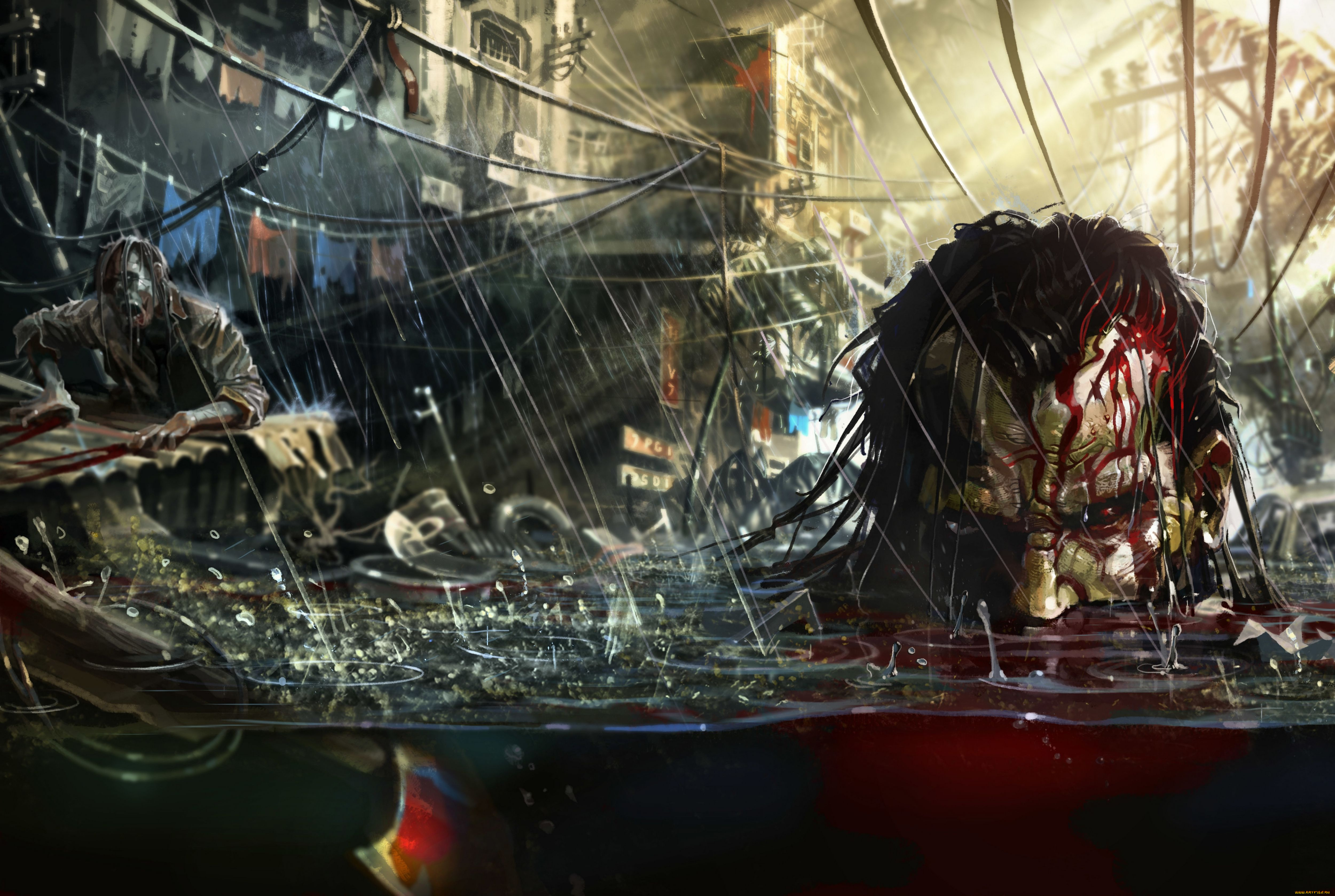 dead, island, riptide, видео, игры, топор, вода, дождь, зомби