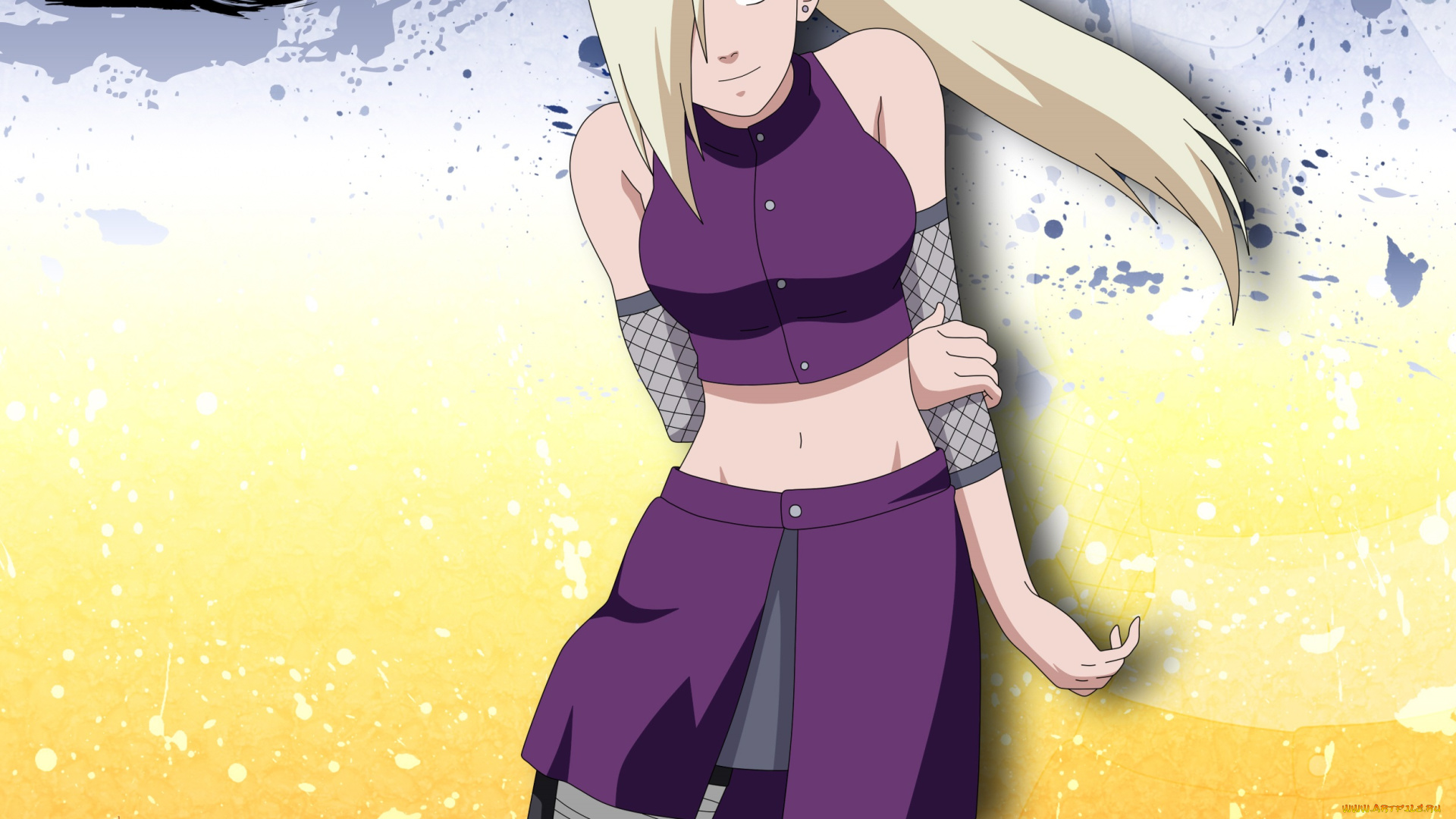 аниме, naruto, ино, юбка, топ, блондинка, девушка, персонаж