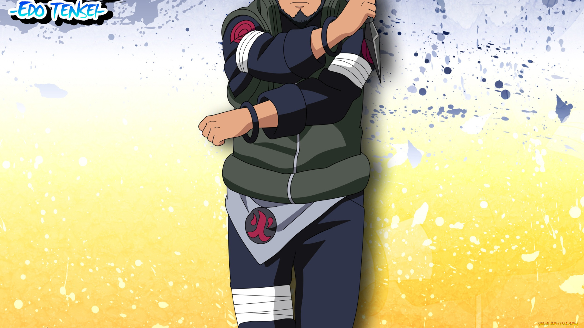 аниме, naruto, мужчина, кунай, шиноби, эдо-тенсей, нечистивое, воскрешение, асума, сарутоби, наркуто, взгляд, персонаж