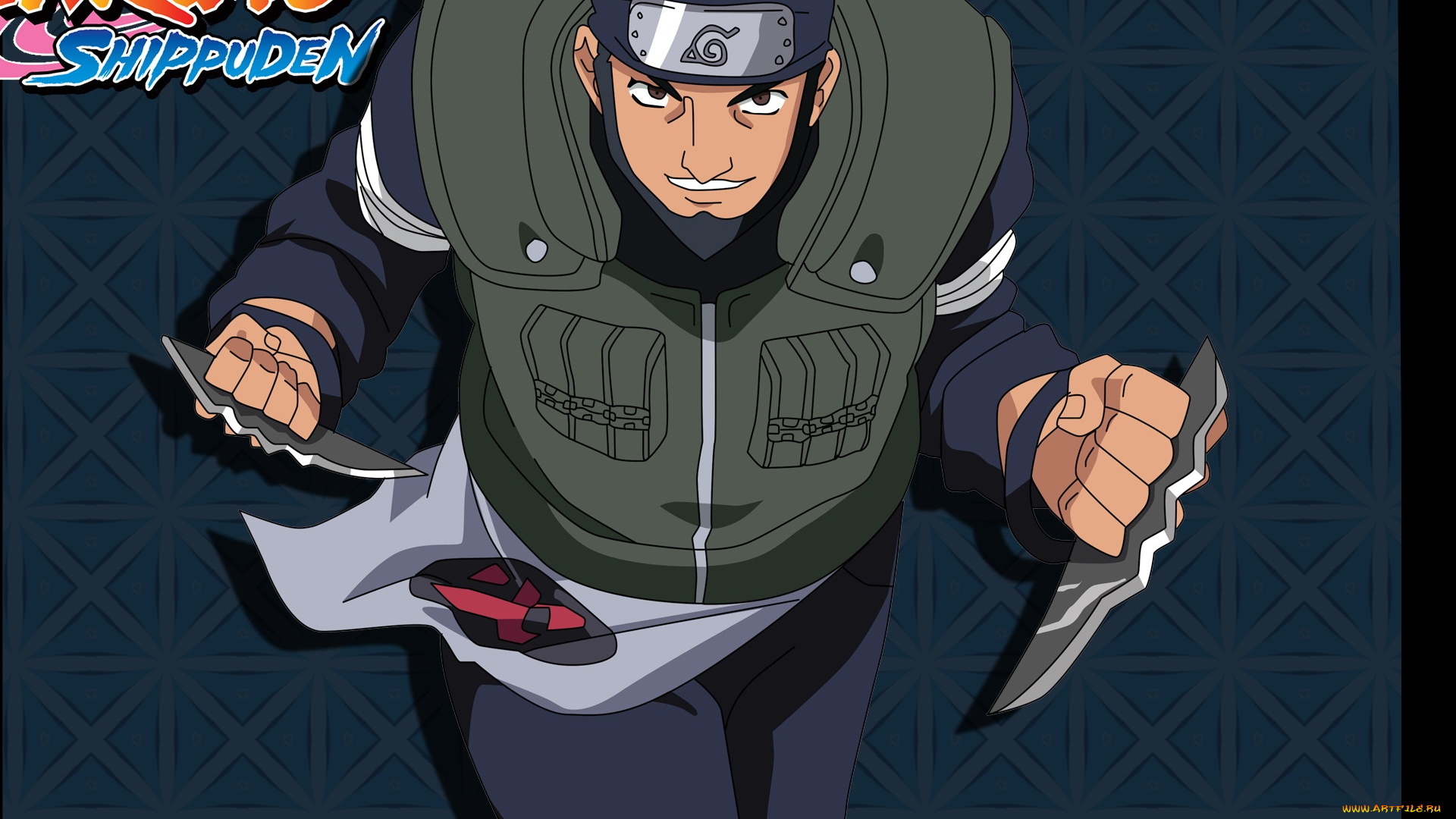 аниме, naruto, взгляд, персонаж, улыбка, шиноби, мужчина, асума, сарутоби, наркуто