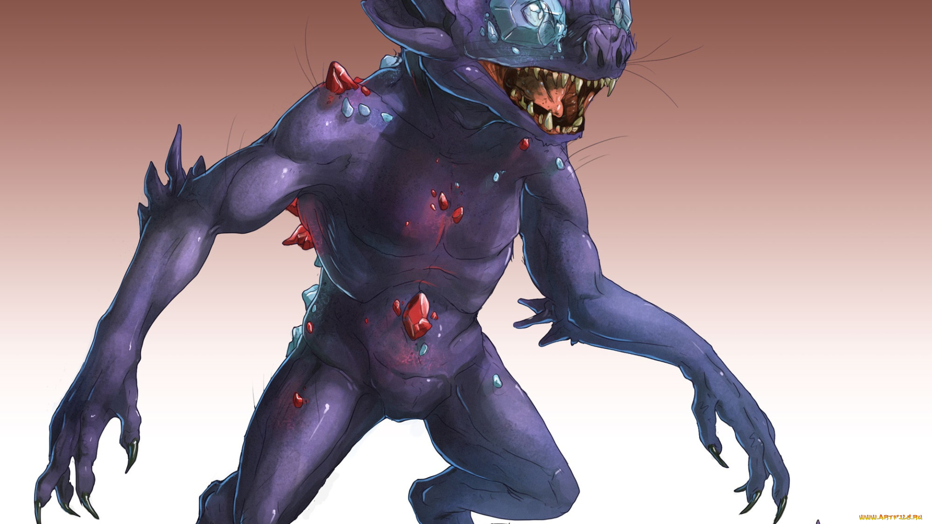 аниме, pokemon, фиолетовый, существо, арт, покемон