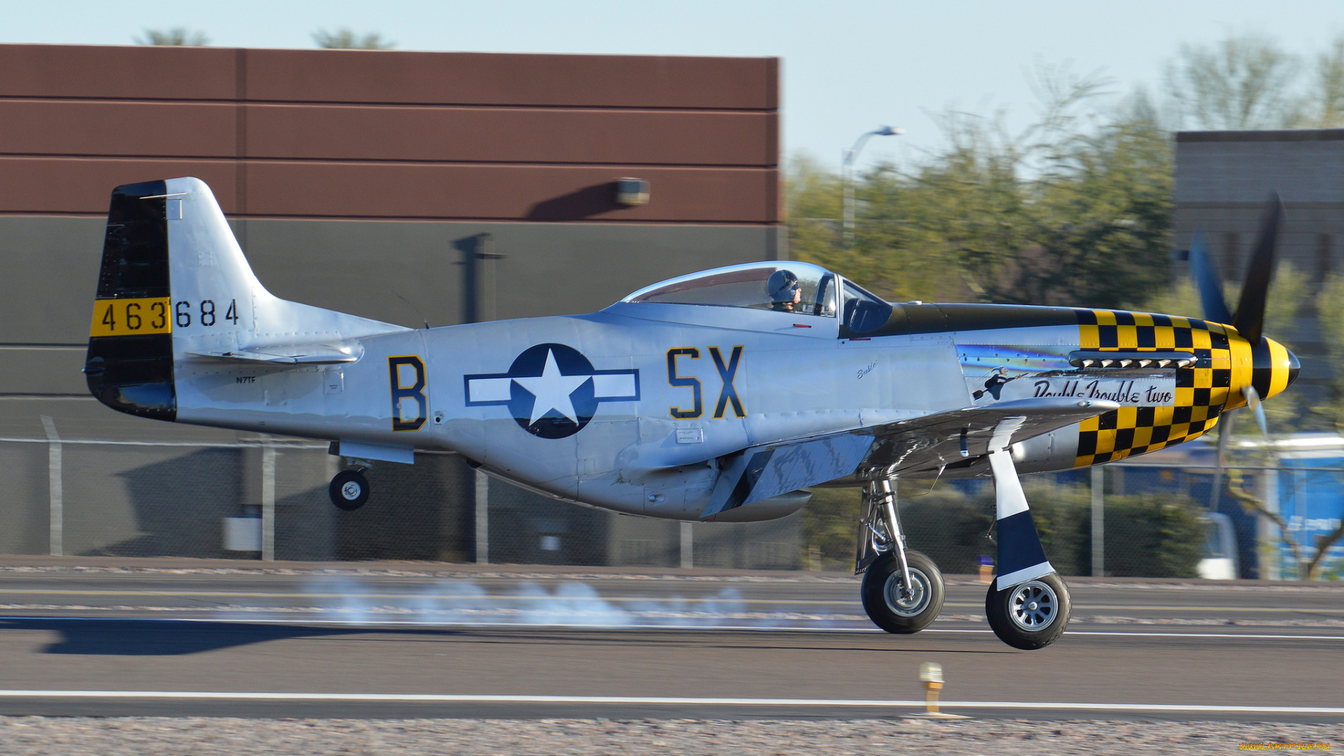 авиация, лёгкие, и, одномоторные, самолёты, полоса, посадка, истребитель, north, american, p-51, mustang