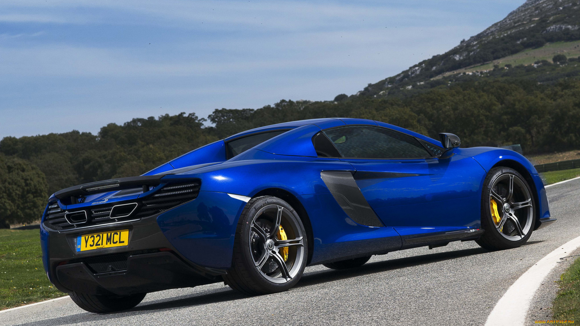 автомобили, mclaren, 650s, spyder, 2014, г, синий