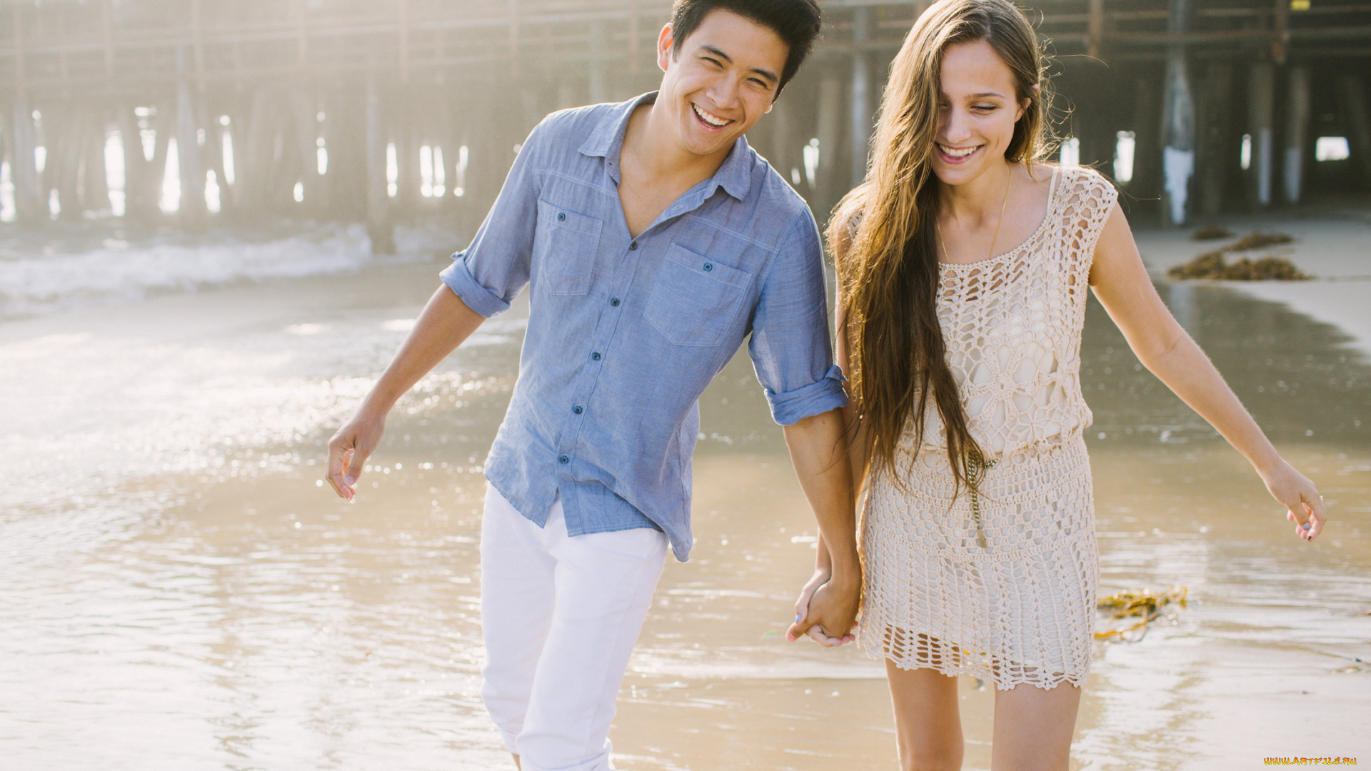 разное, мужчина, женщина, пляж, пара, девушка, парень