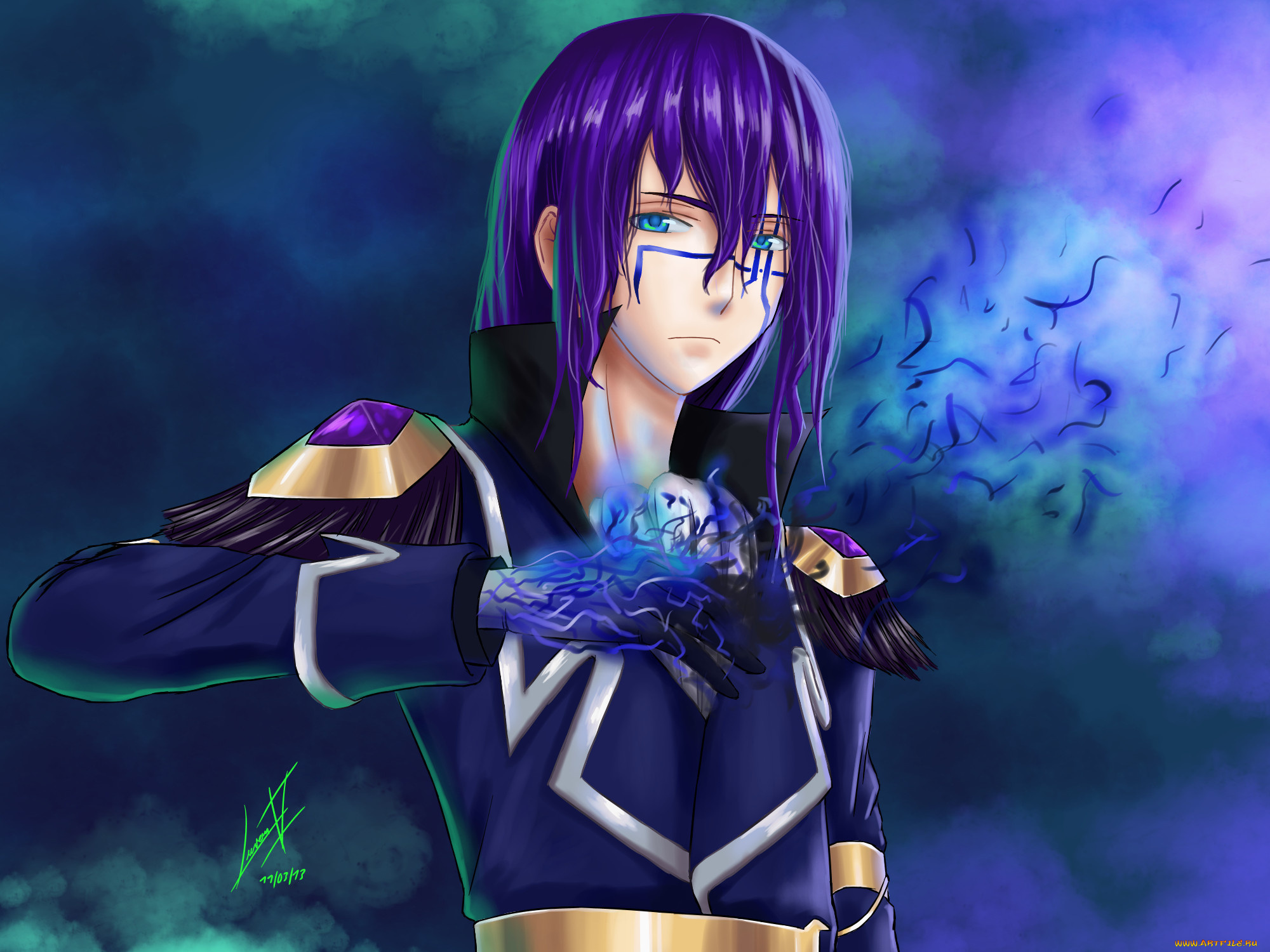 аниме, *unknown, , другое, фон, рука, парень, арт