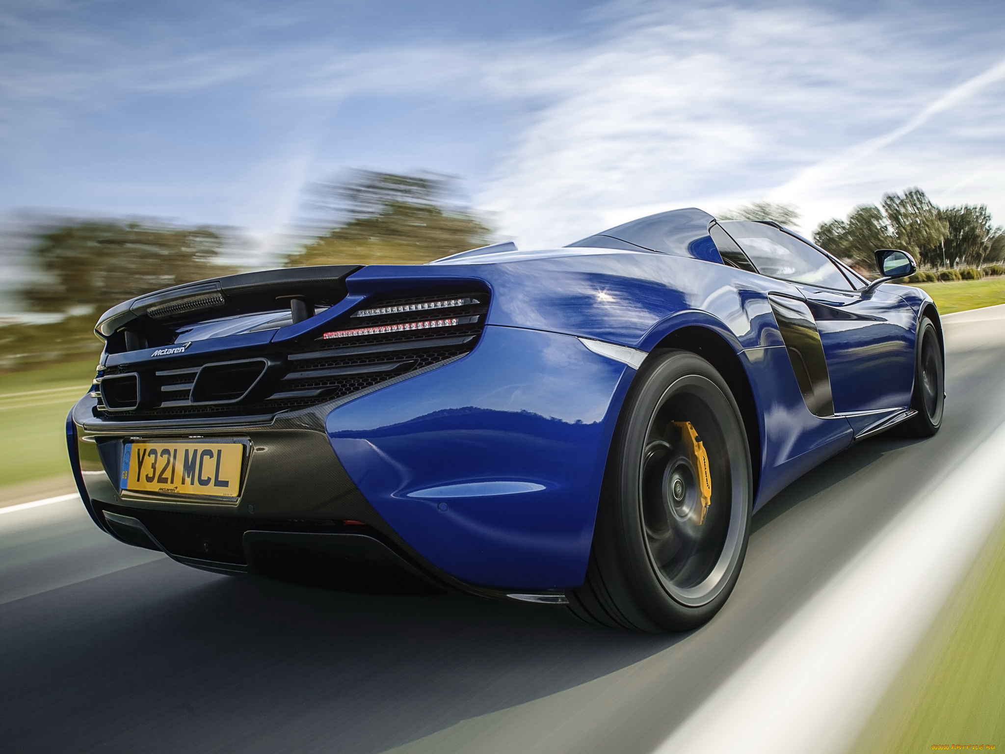 автомобили, mclaren, 2014, г, spyder, синий, 650s