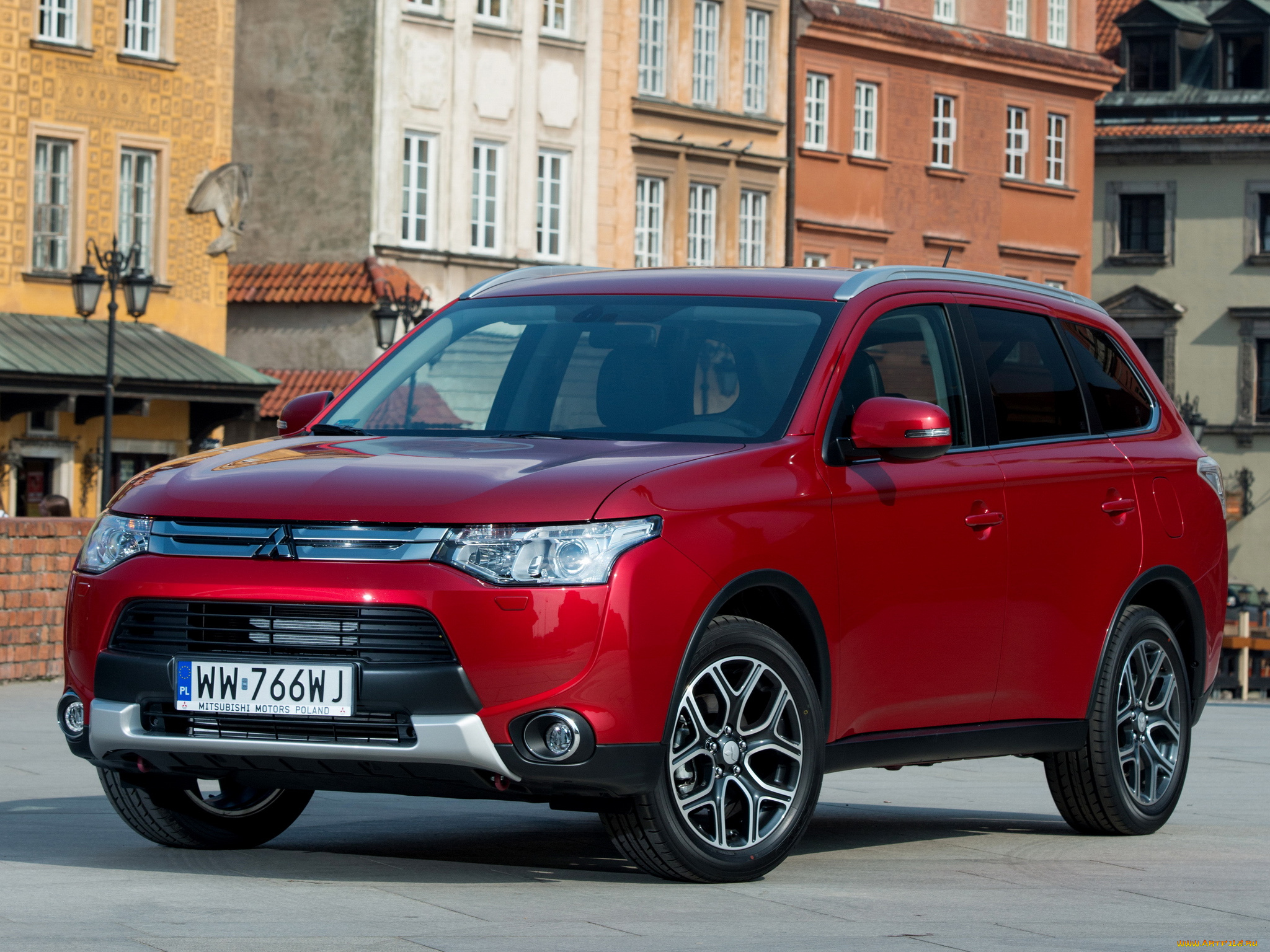 автомобили, mitsubishi, outlander, красный, 2014