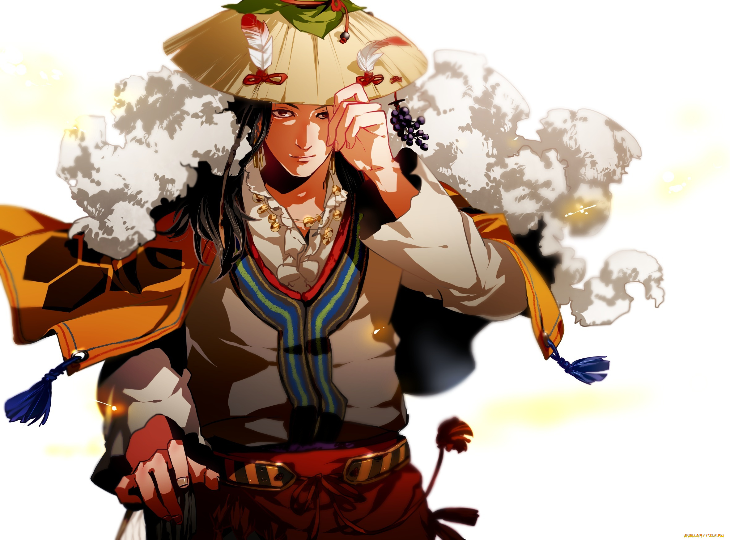 аниме, *unknown, , другое, мех, самурай, otani, gloria, арт, шляпа, парень, перья, накидка