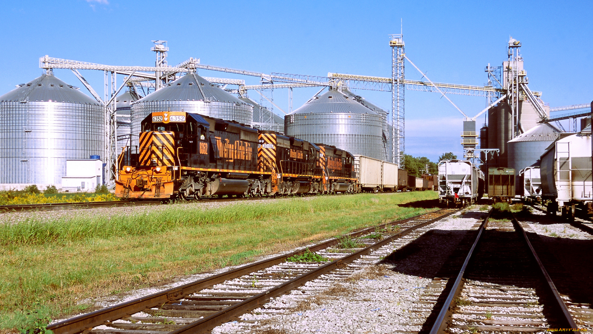 техника, поезда, локомотив, рельсы, состав