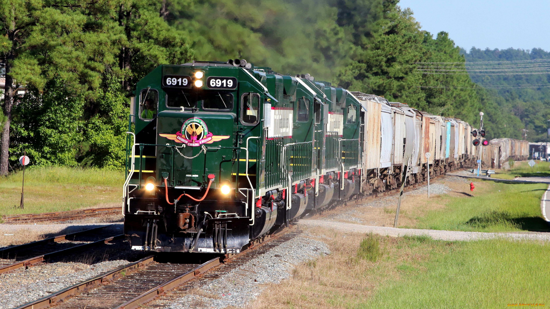 техника, поезда, локомотив, рельсы, состав