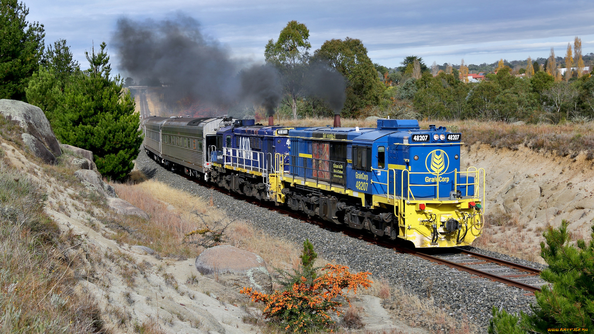 техника, поезда, локомотив, состав, рельсы