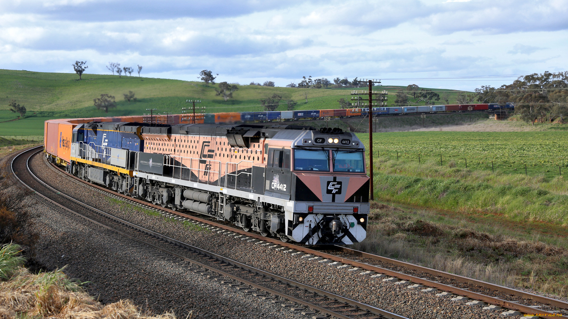 техника, поезда, локомотив, состав, рельсы