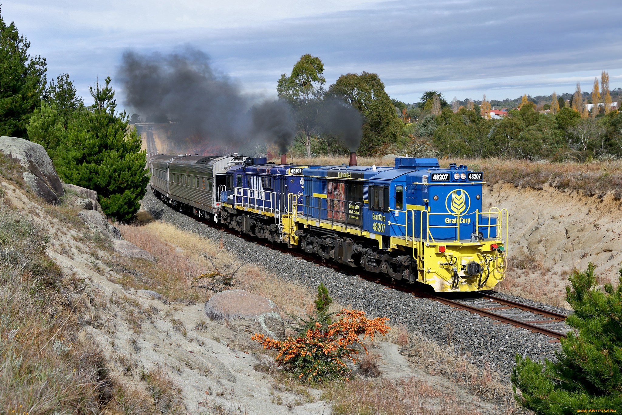 техника, поезда, локомотив, состав, рельсы