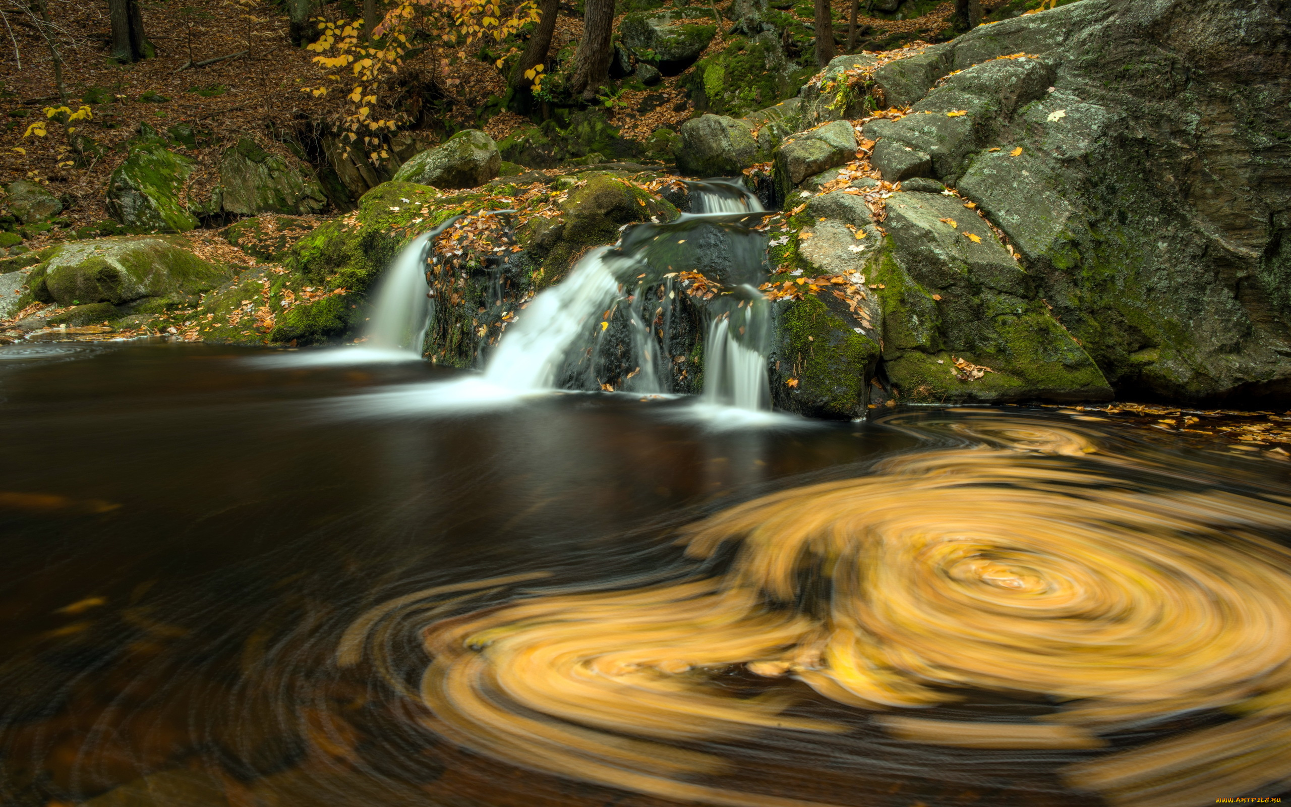 природа, водопады, вода, осень